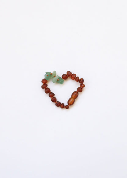 Raw Cognac Baltic Amber + Raw Aventurine || Anklet or Bracelet by CanyonLeaf