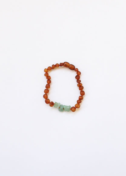 Raw Cognac Baltic Amber + Raw Aventurine || Anklet or Bracelet by CanyonLeaf