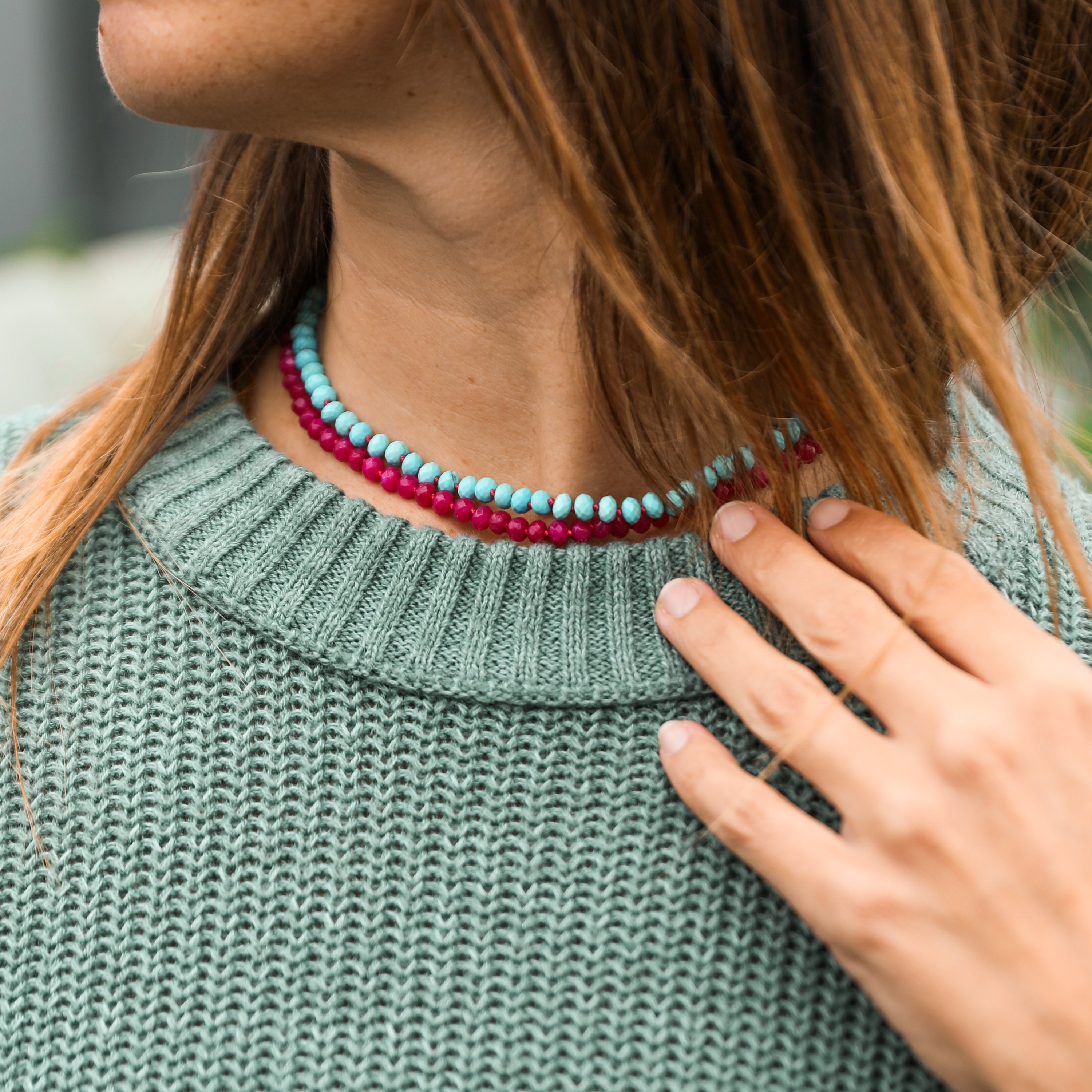 Turquoise + 14k Gold Filled Toggle || Gemstone Necklace by CanyonLeaf