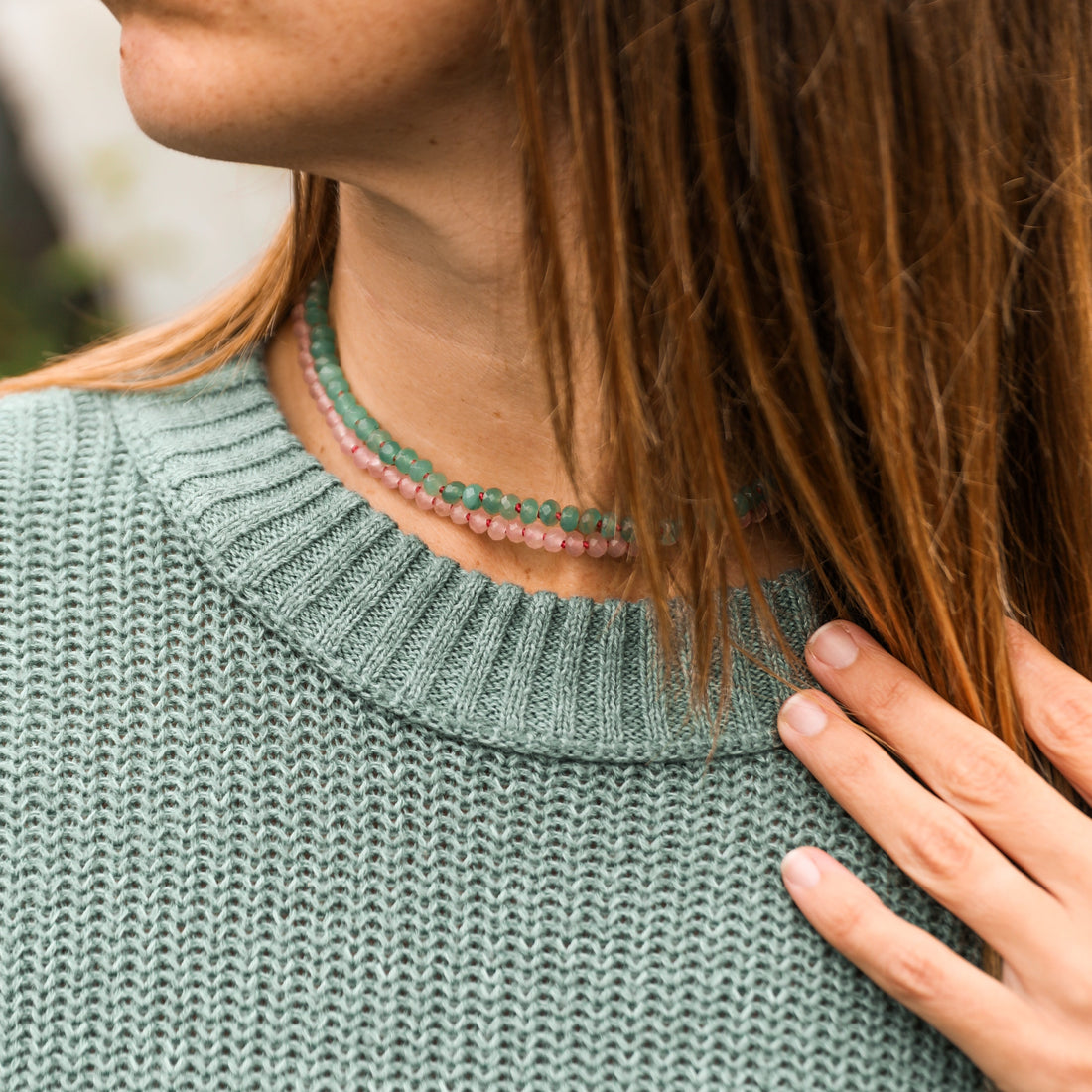Natural Aventurine + 14k Gold Filled Toggle || Gemstone Necklace by CanyonLeaf