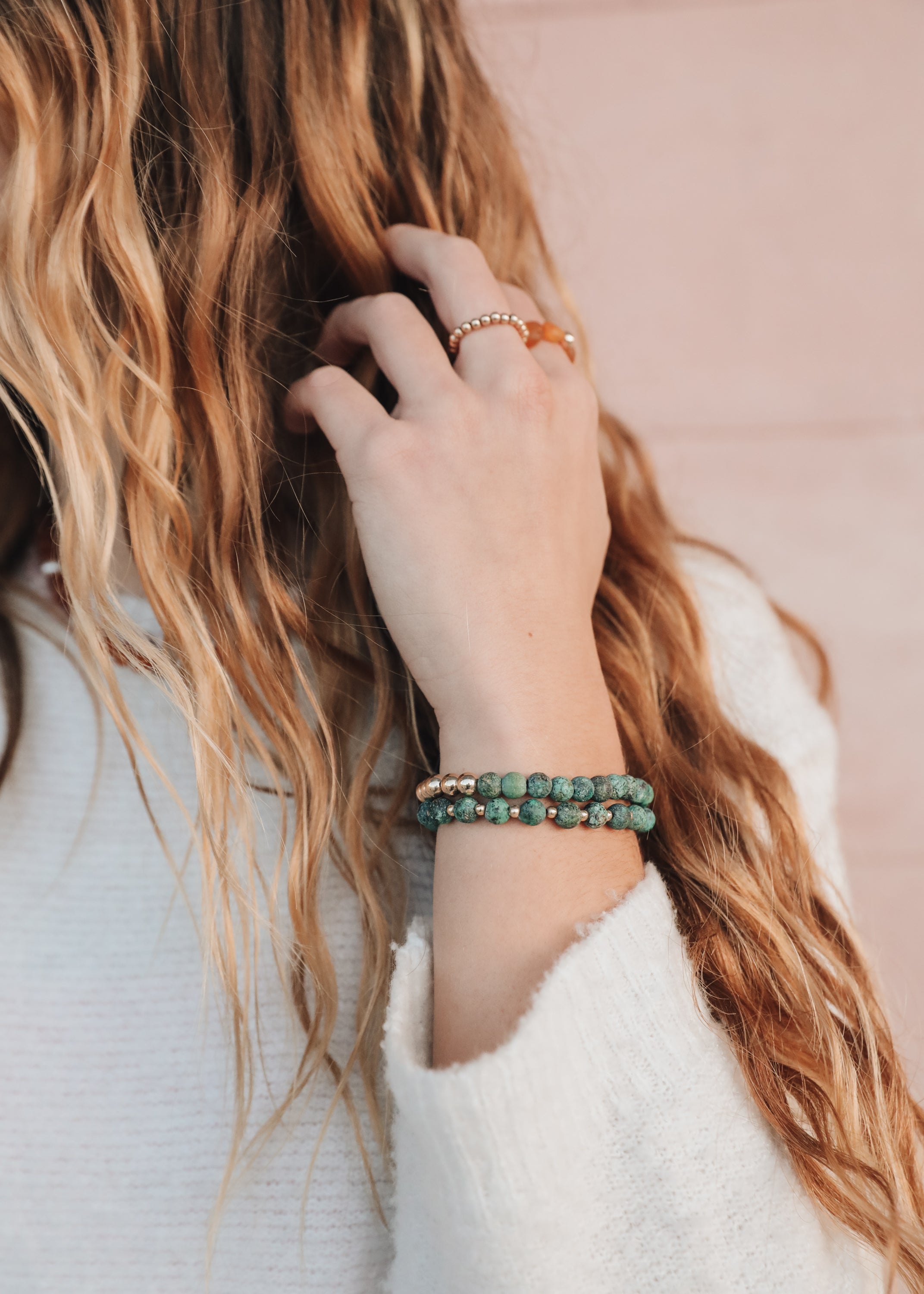 Turquoise Jasper :14k Gold Filled Sun + Moon || Adult Bracelets by CanyonLeaf