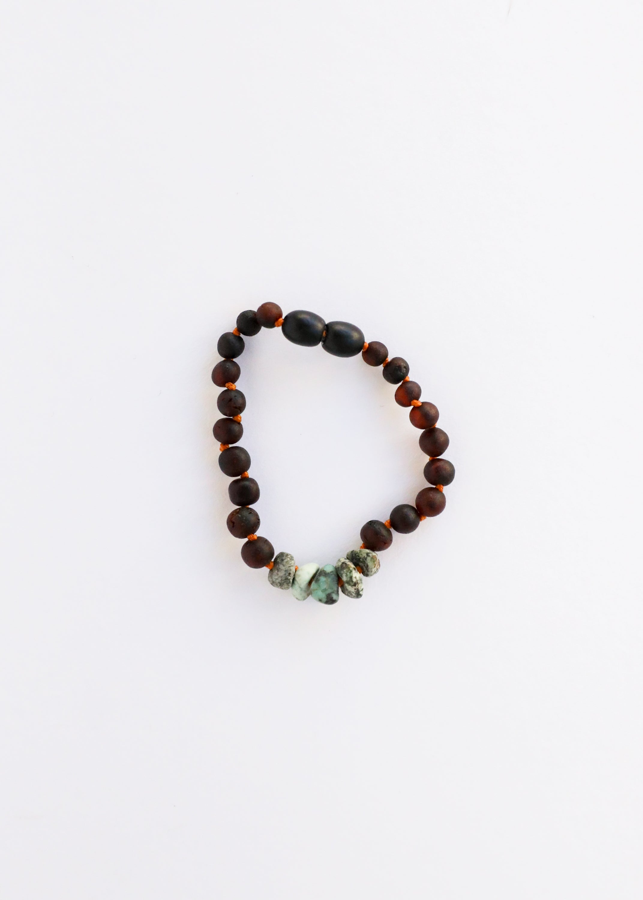 Raw Black Baltic Amber + Raw Turquoise Jasper || Anklet or Bracelet by CanyonLeaf