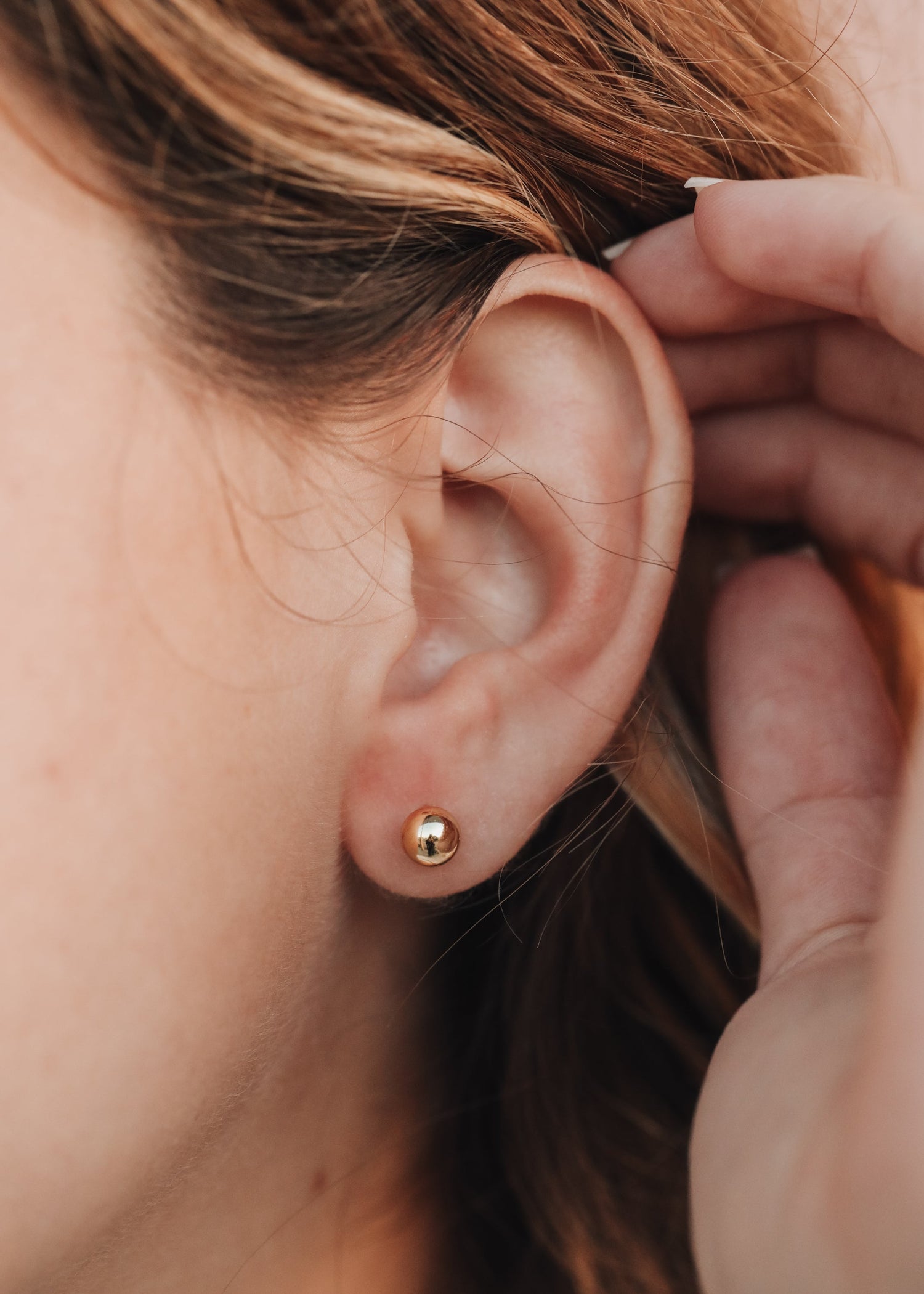 18K Gold Vermeil Ball Earrings || 6mm || Everyday + Simple Stud by CanyonLeaf