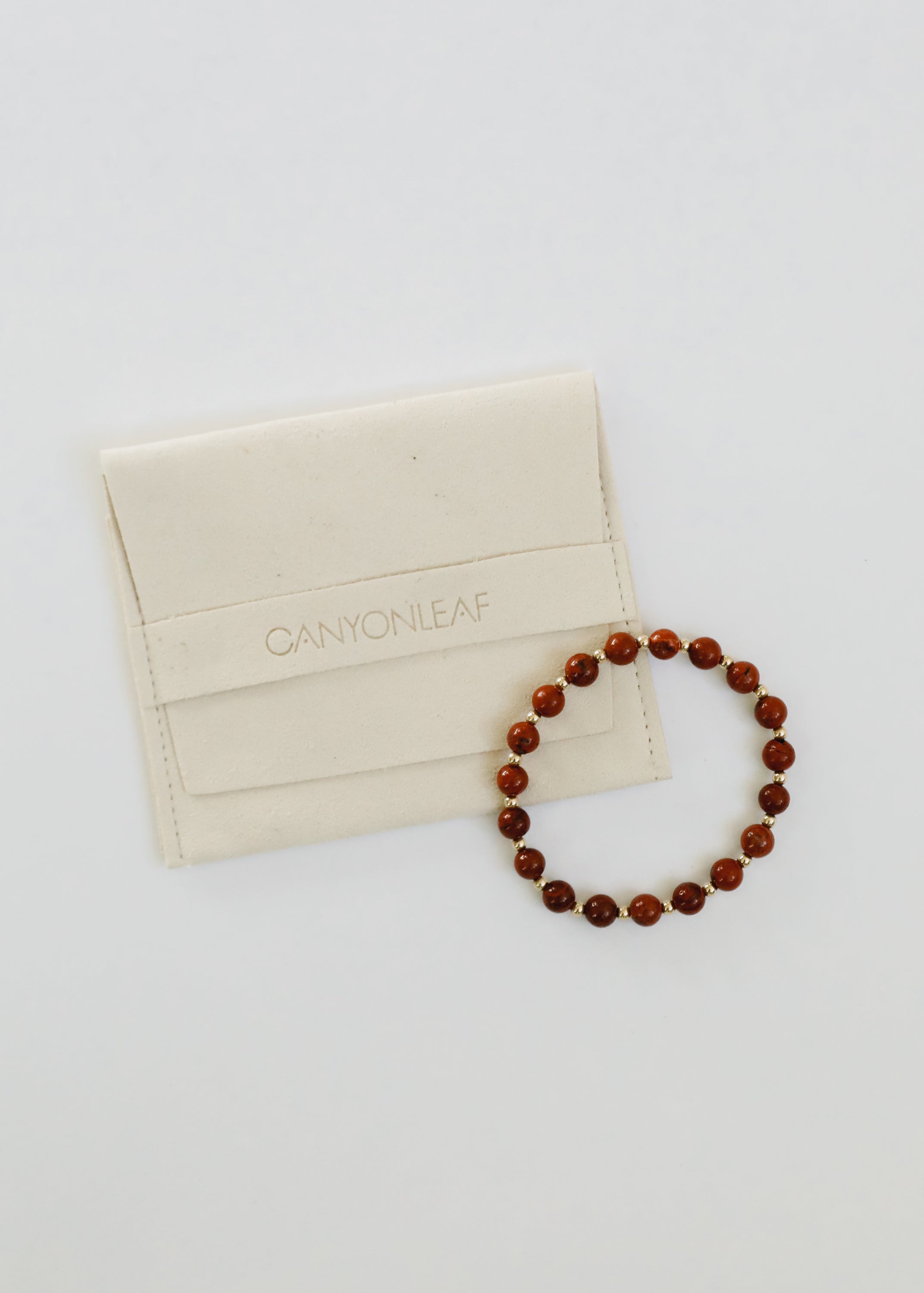 Red Jasper : 14k Gold Filled Sun + Moon || Stretch Bracelets by CanyonLeaf