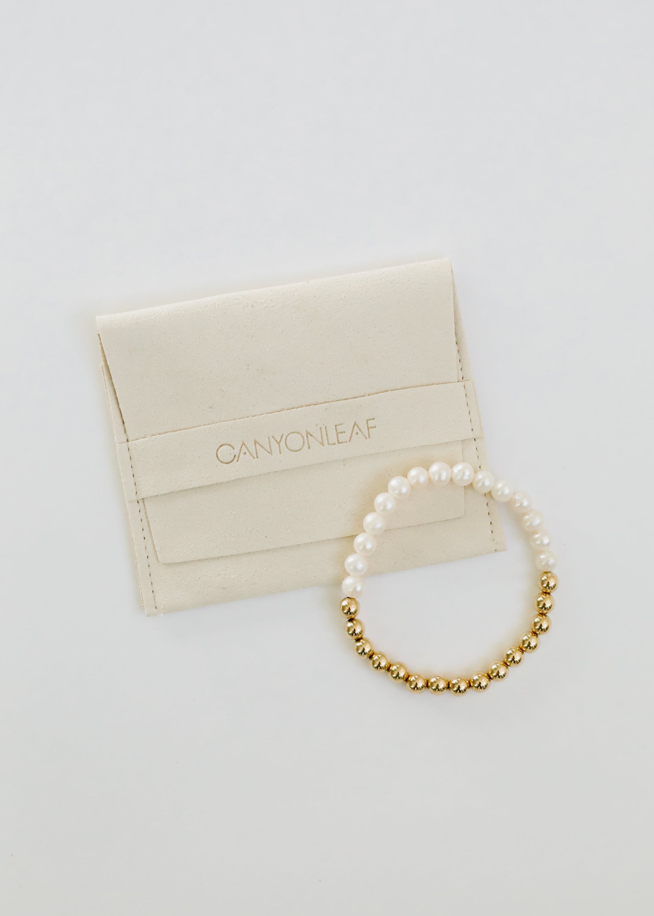 Pearl : 14k Gold Filled Sun + Moon || Stretch Bracelets by CanyonLeaf