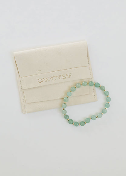 Aventurine Gemstone + 14K Gold Filled || Beaded Stretch Bracelets by CanyonLeaf
