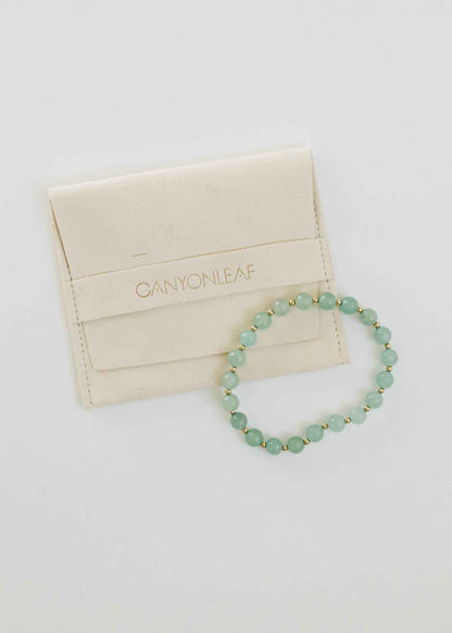 Aventurine Gemstone + 14K Gold Filled || Beaded Stretch Bracelets by CanyonLeaf