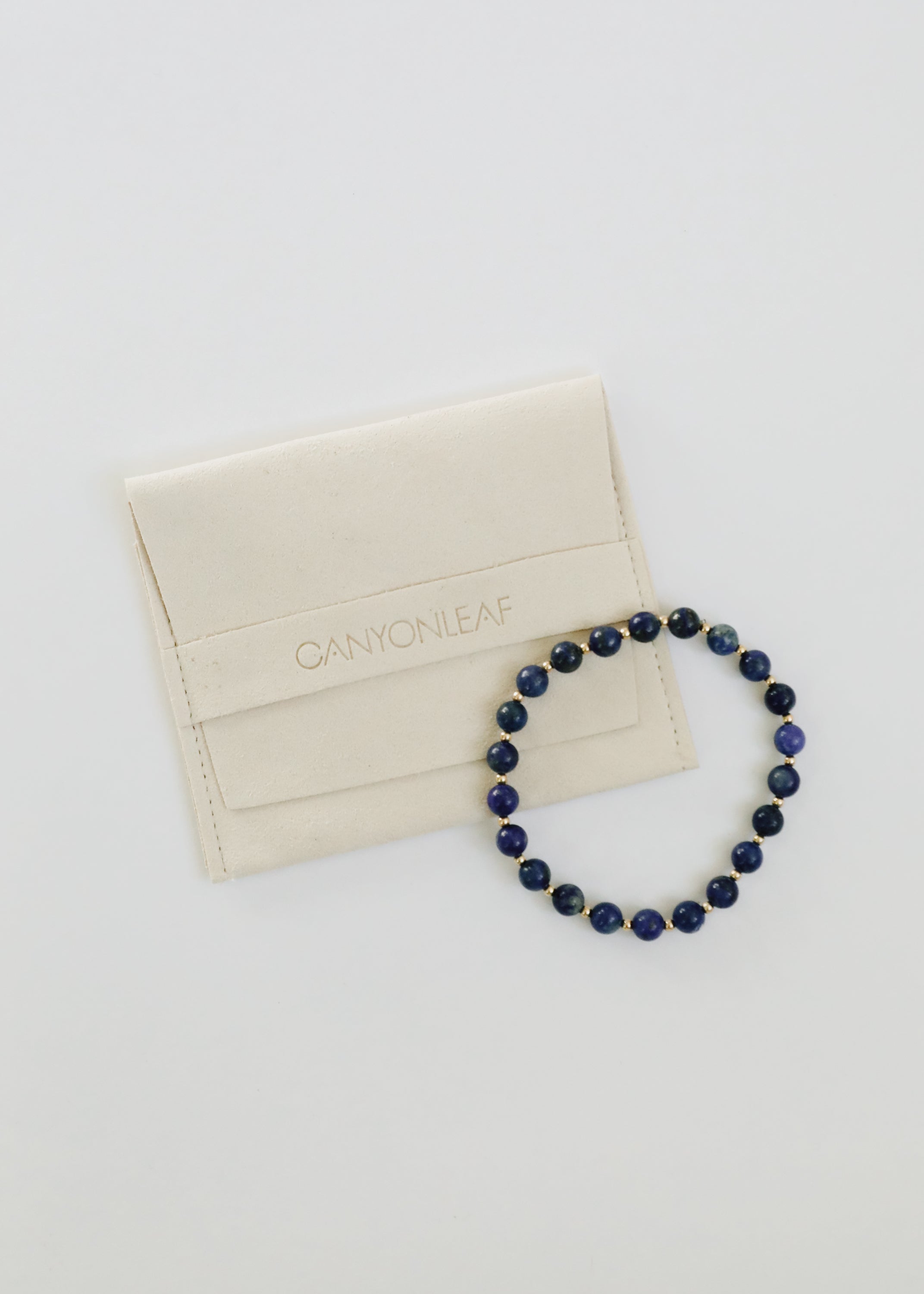 Lapis Lazuli : 14k Gold Filled Beaded Sun + Moon || Stretch Bracelets by CanyonLeaf
