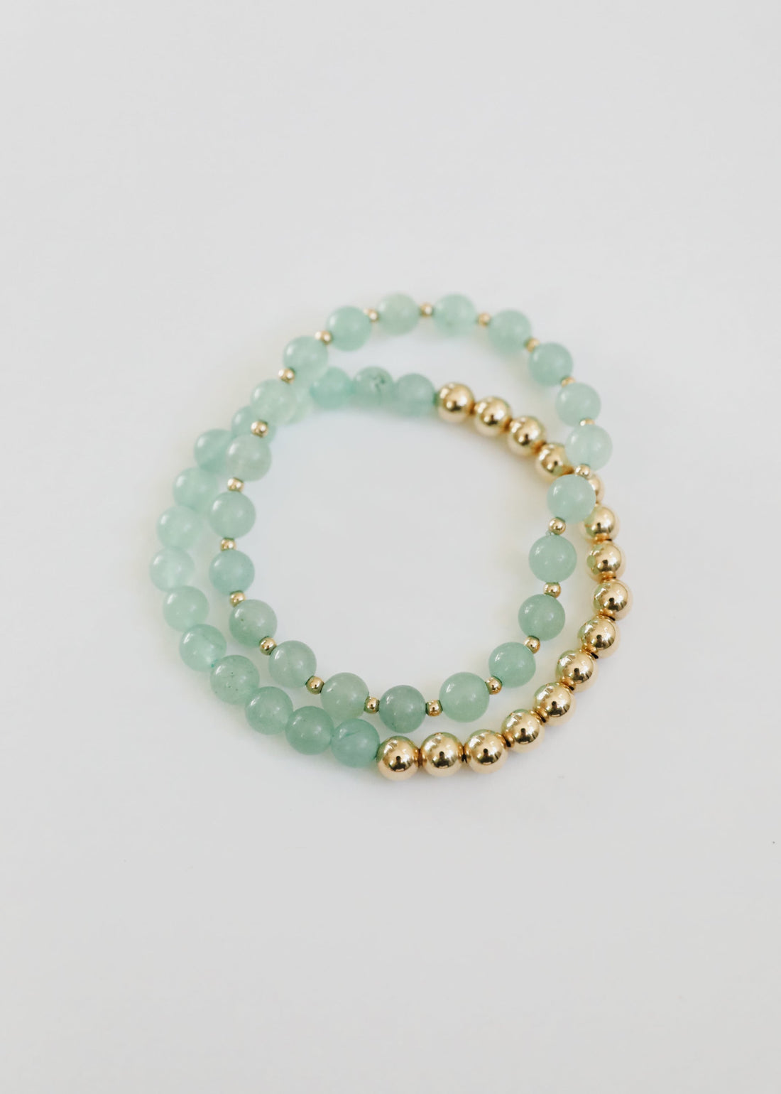 Aventurine Gemstone + 14K Gold Filled || Beaded Stretch Bracelets by CanyonLeaf