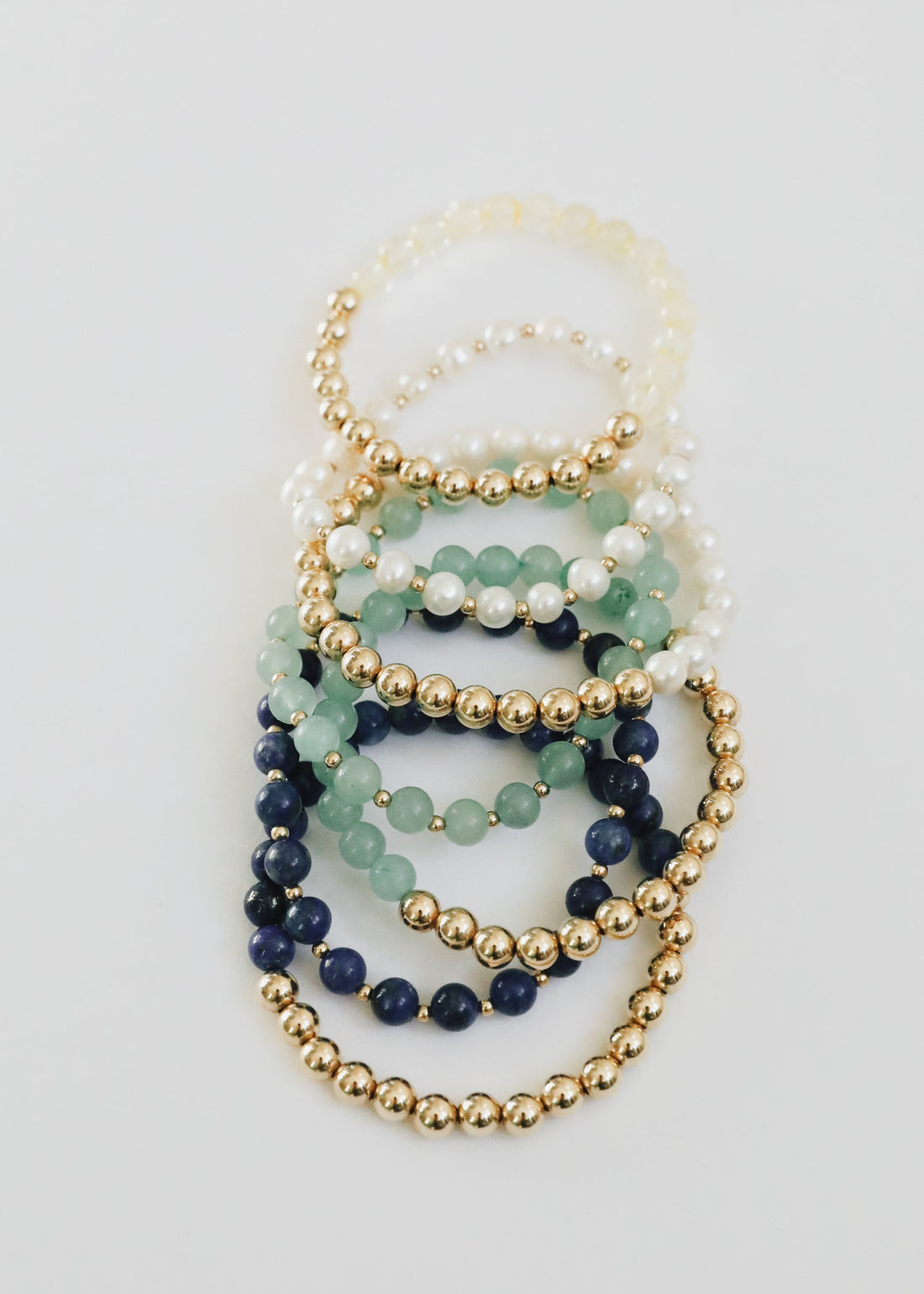 Aventurine Gemstone + 14K Gold Filled || Beaded Stretch Bracelets by CanyonLeaf