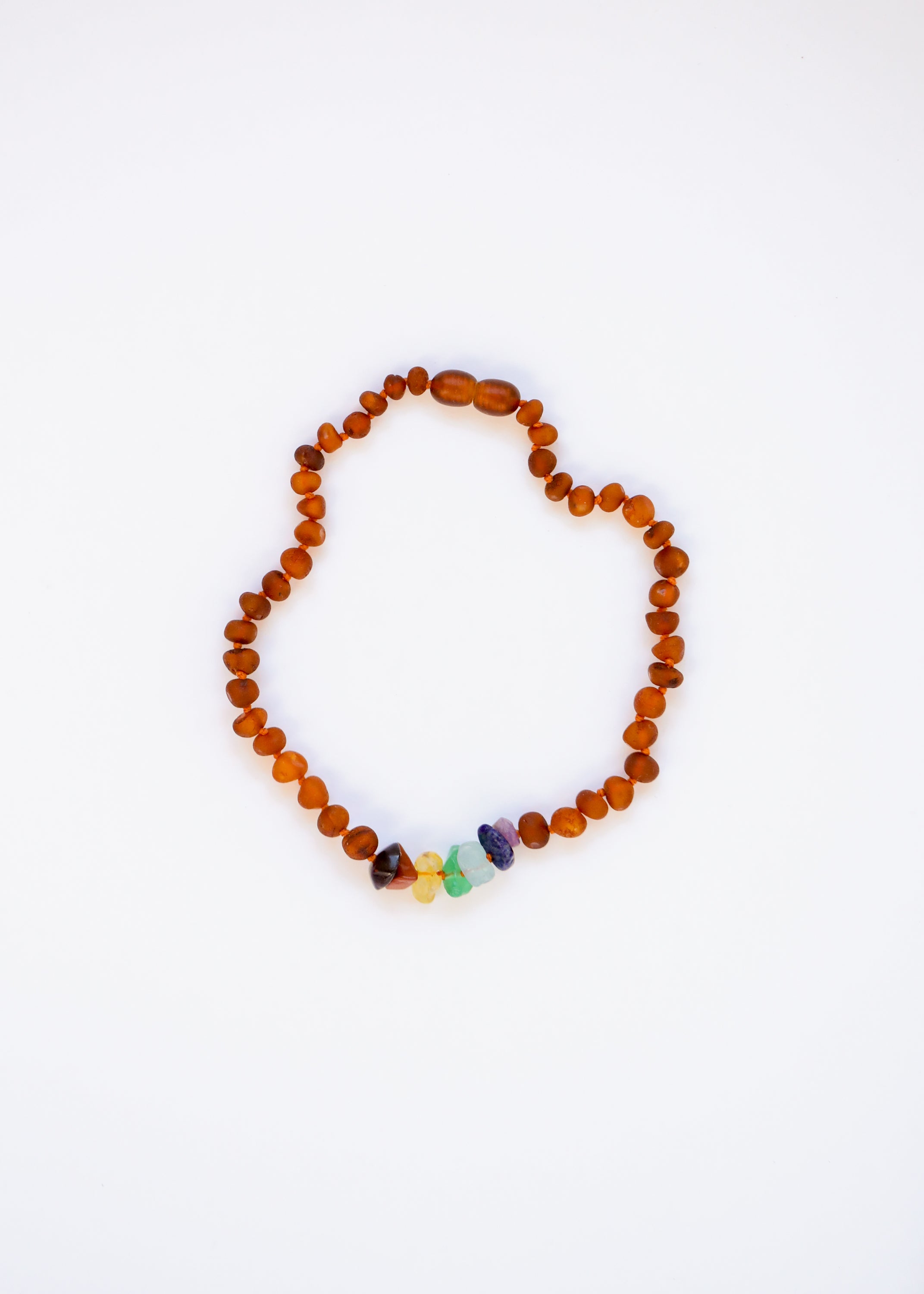 Raw Cognac Baltic Amber + Raw CHAKRA Crystals || Anklet or Bracelet by CanyonLeaf