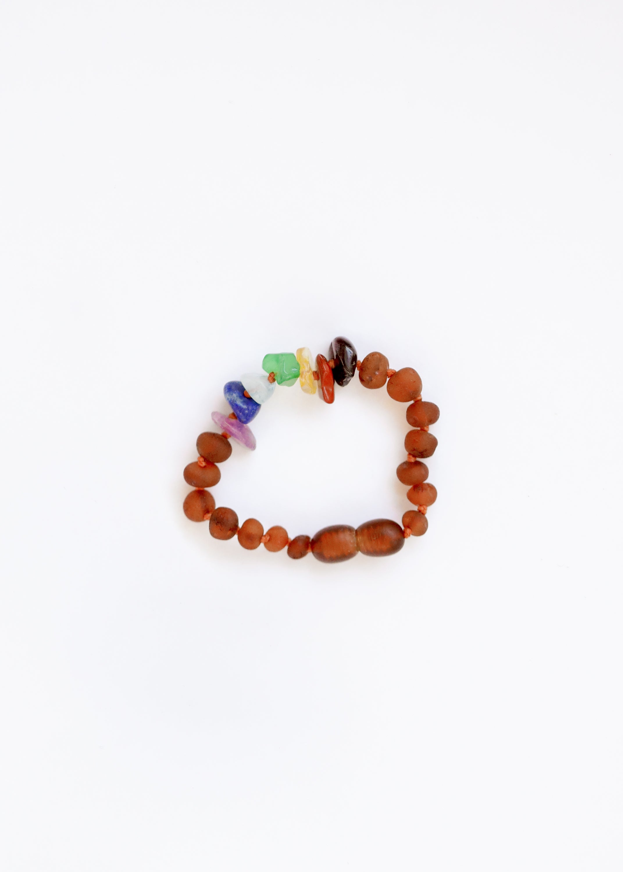 Raw Cognac Baltic Amber + Raw CHAKRA Crystals || Anklet or Bracelet by CanyonLeaf
