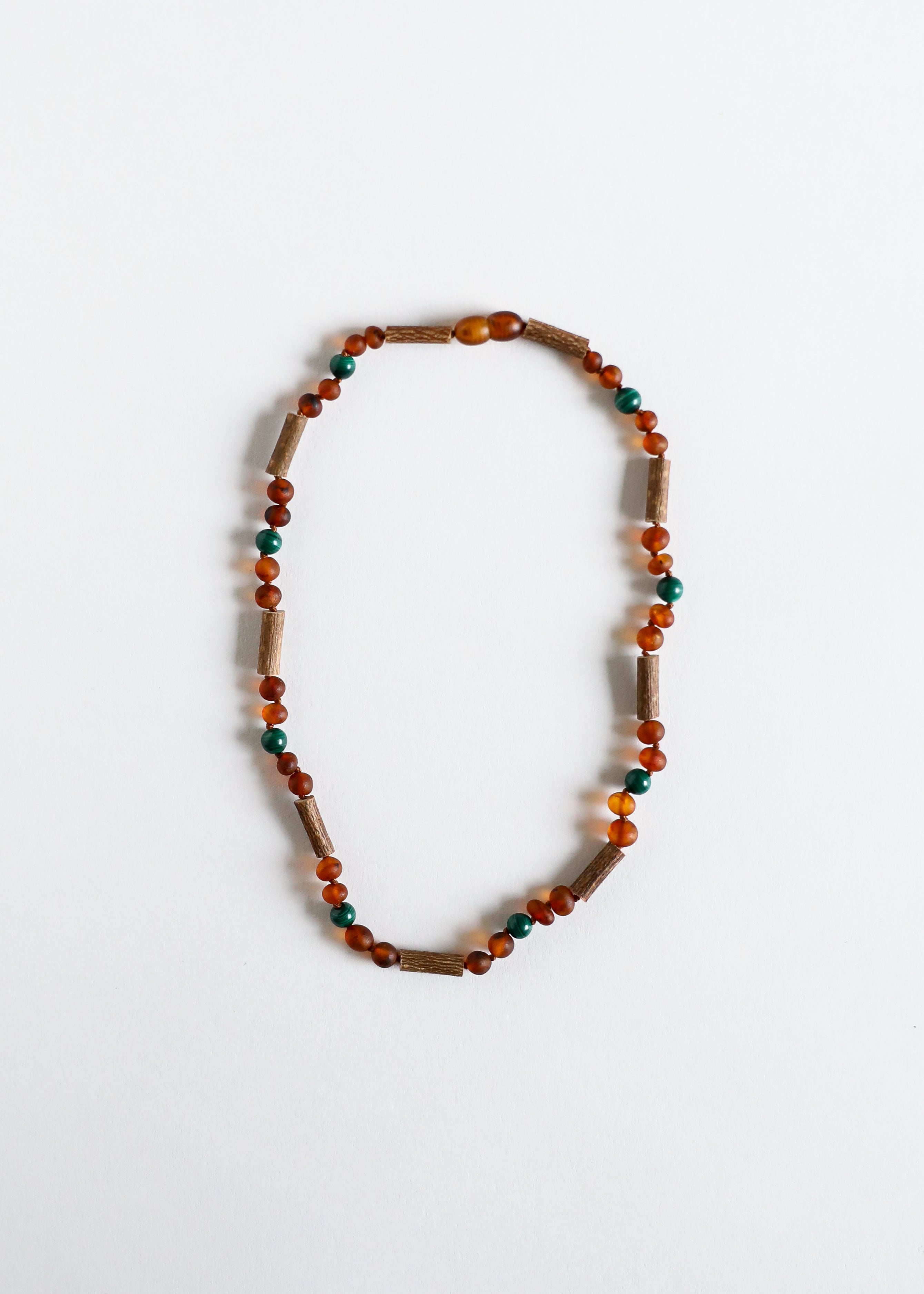 Hazelwood || Raw Cognac Baltic Amber + Malachite || Necklace by CanyonLeaf