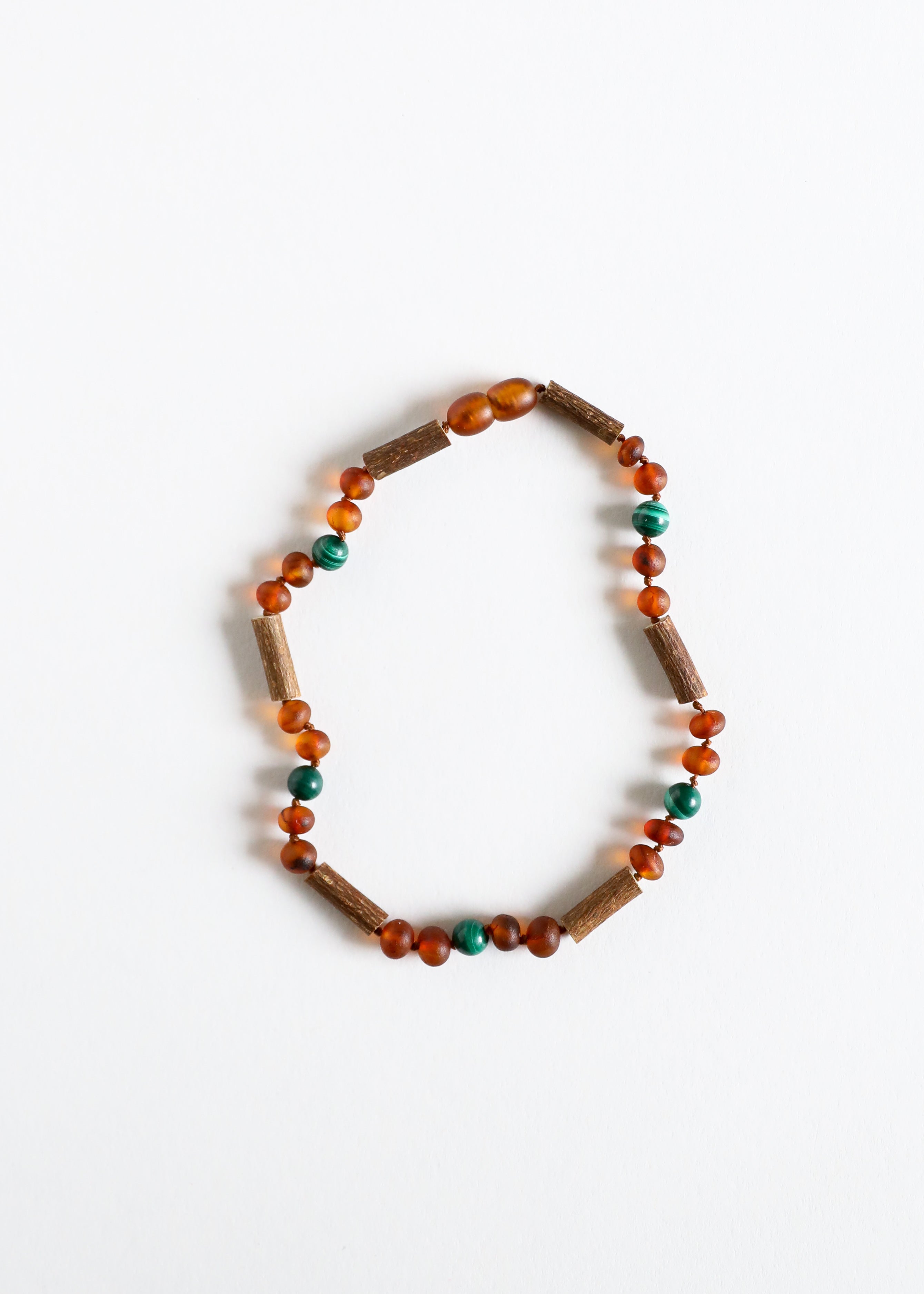 Hazelwood || Raw Cognac Baltic Amber + Malachite || Necklace by CanyonLeaf