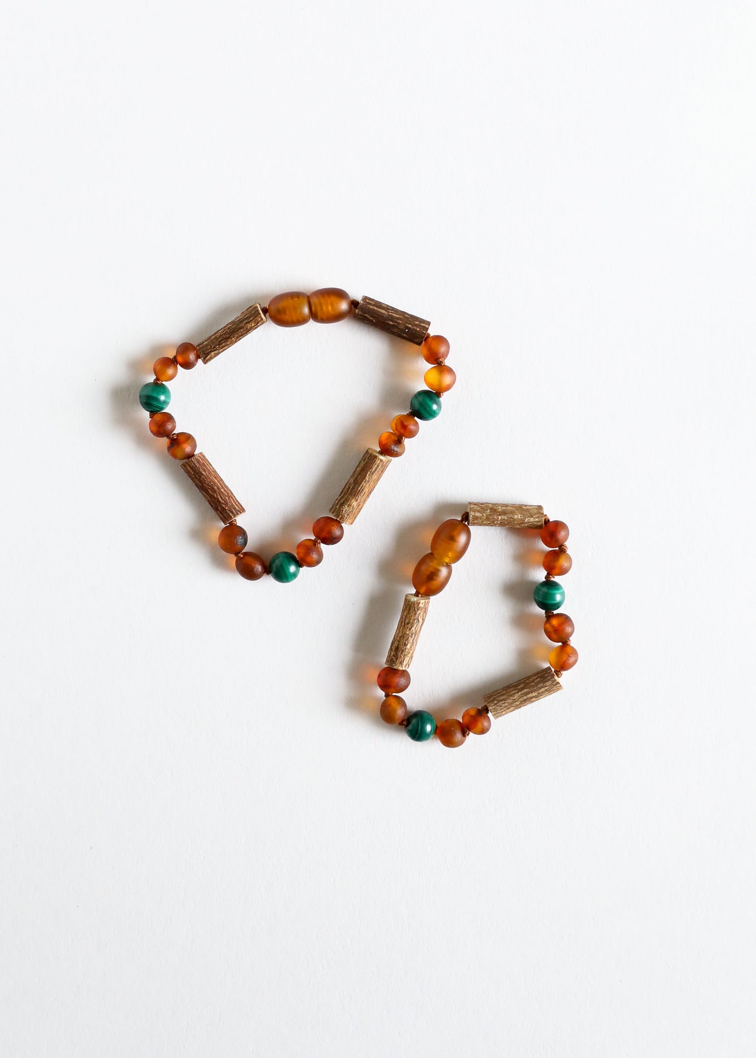 Hazelwood || Raw Cognac Baltic Amber + Malachite || Anklet or Bracelet by CanyonLeaf