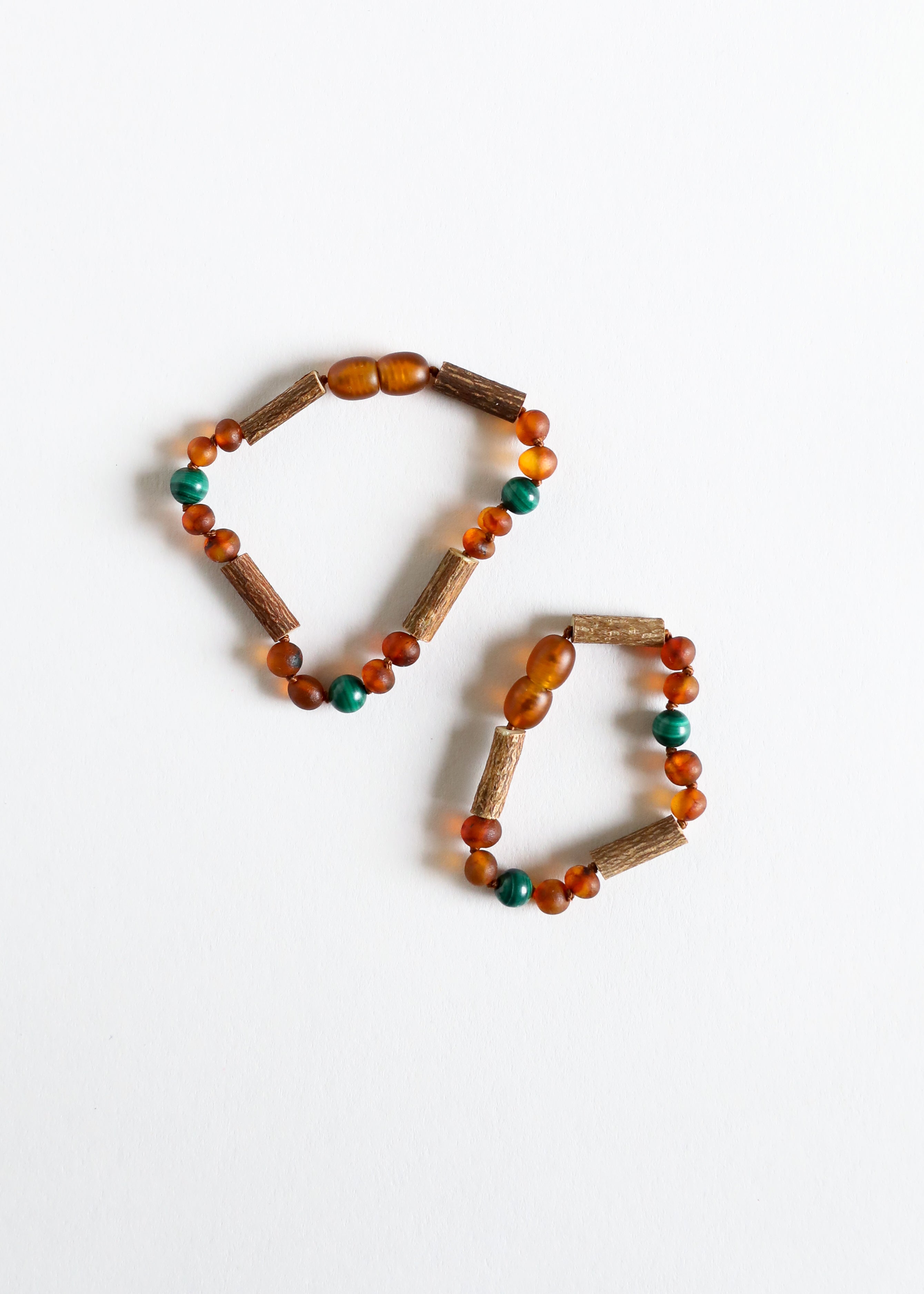 Hazelwood || Raw Cognac Baltic Amber + Malachite || Anklet or Bracelet by CanyonLeaf