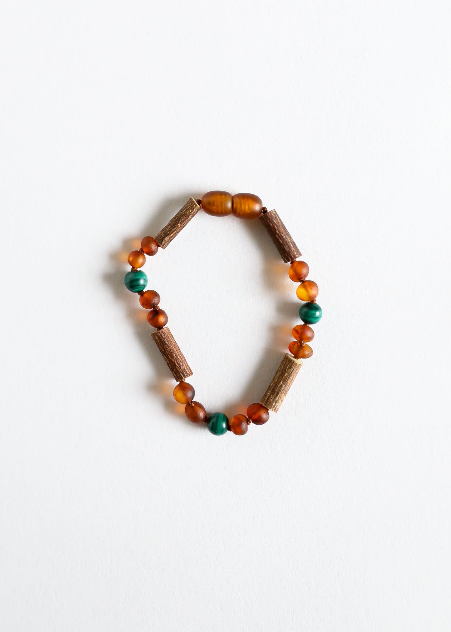 Hazelwood || Raw Cognac Baltic Amber + Malachite || Anklet or Bracelet by CanyonLeaf