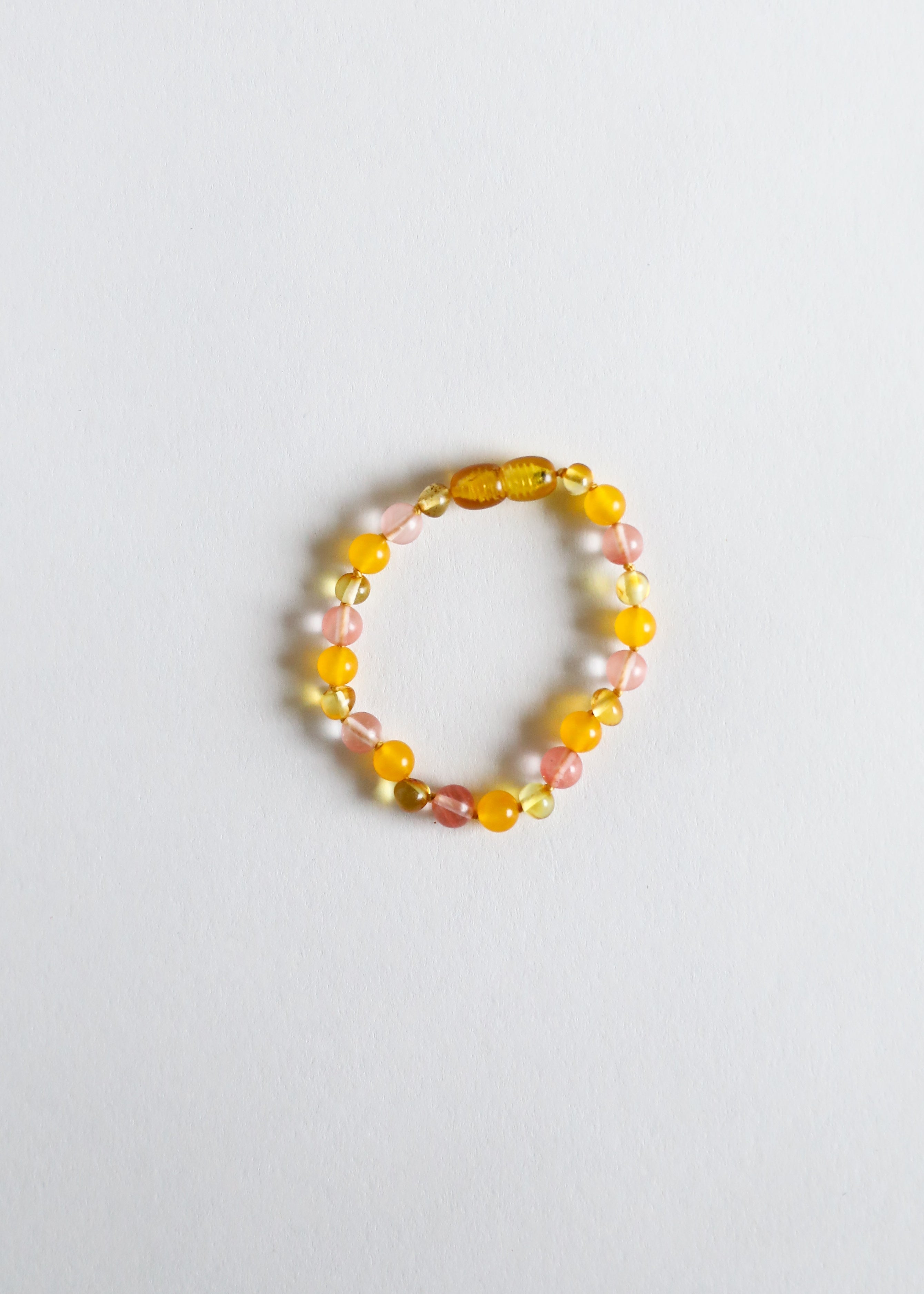 Polished Honey Baltic Amber + Honeysuckle Gemstones || Anklet or Bracelet by CanyonLeaf