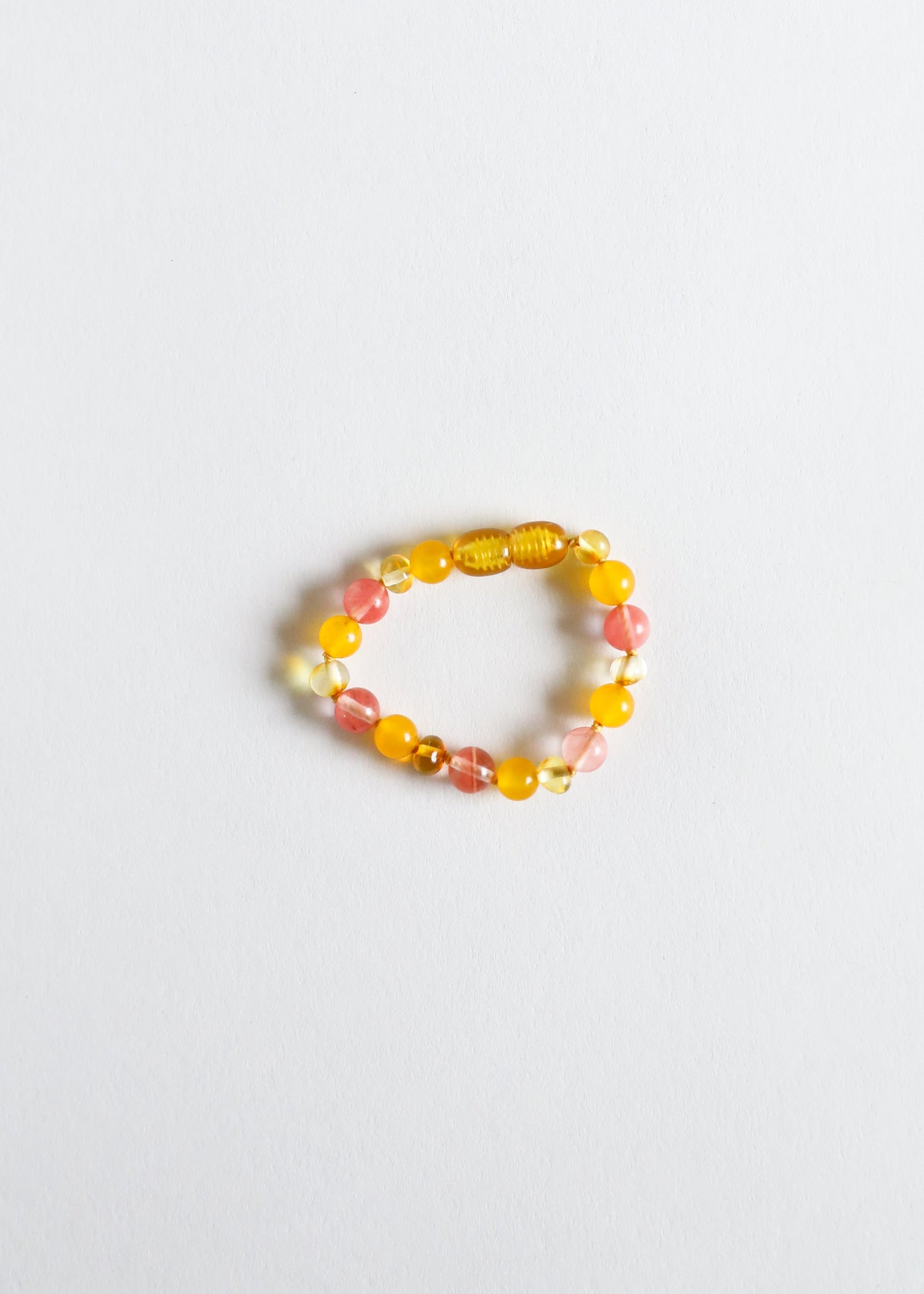 Polished Honey Baltic Amber + Honeysuckle Gemstones || Anklet or Bracelet by CanyonLeaf