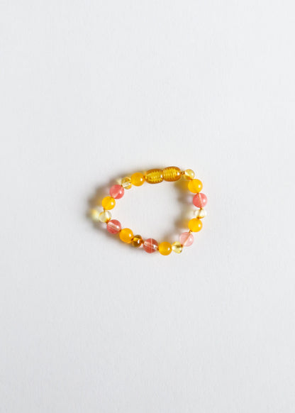 Polished Honey Baltic Amber + Honeysuckle Gemstones || Anklet or Bracelet by CanyonLeaf