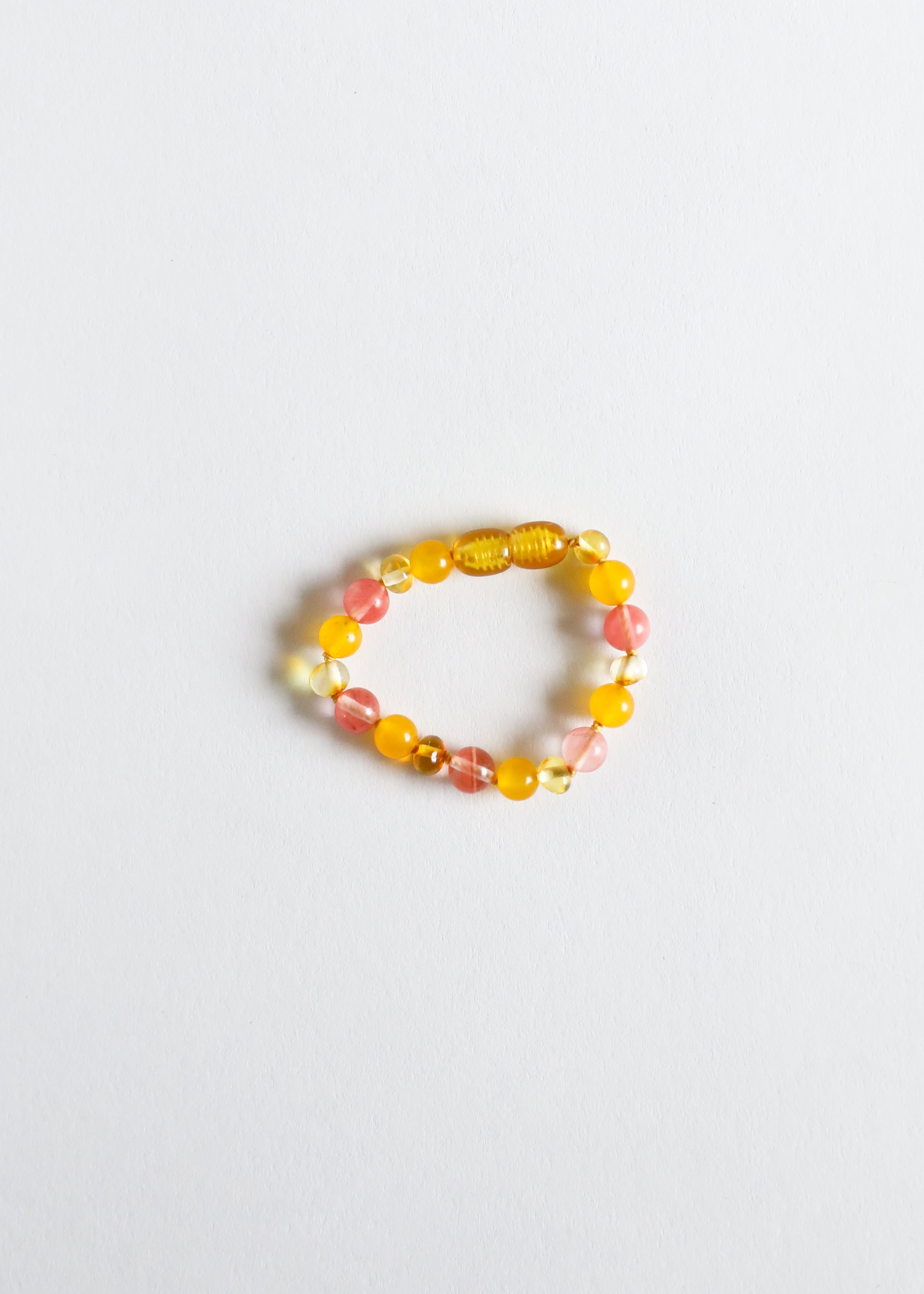 Polished Honey Baltic Amber + Honeysuckle Gemstones || Kids Set || by CanyonLeaf