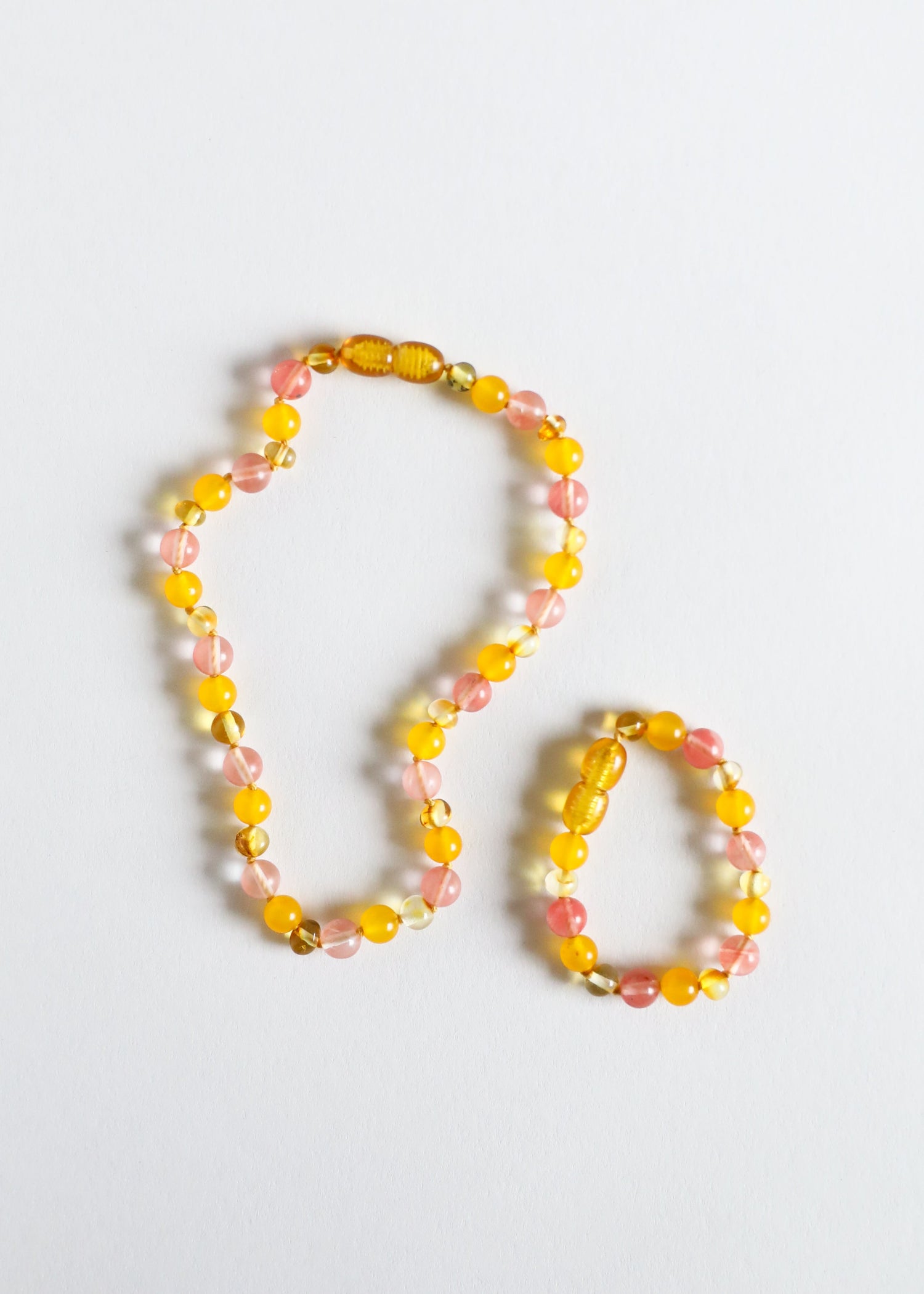 Polished Honey Baltic Amber + Honeysuckle Gemstones || Necklace by CanyonLeaf