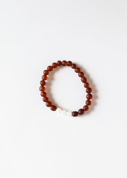 Raw Cognac Baltic Amber + Moonstone || Adult Bracelet by CanyonLeaf