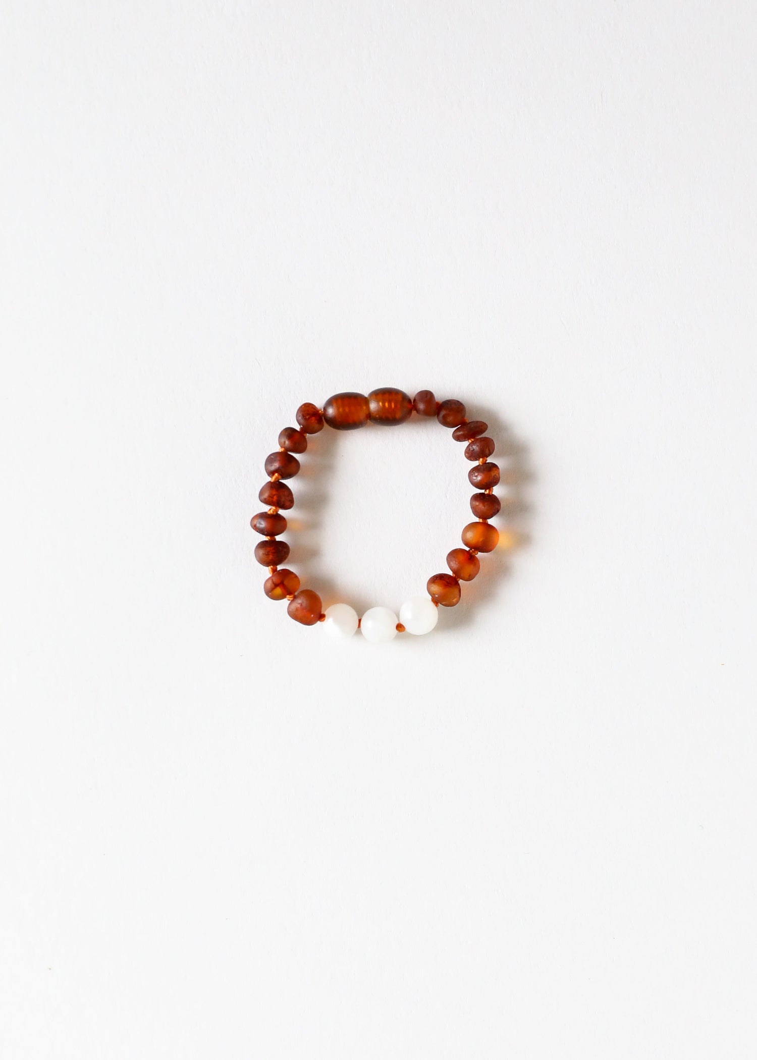 Raw Cognac Baltic Amber + Moonstone || Bracelet Set by CanyonLeaf