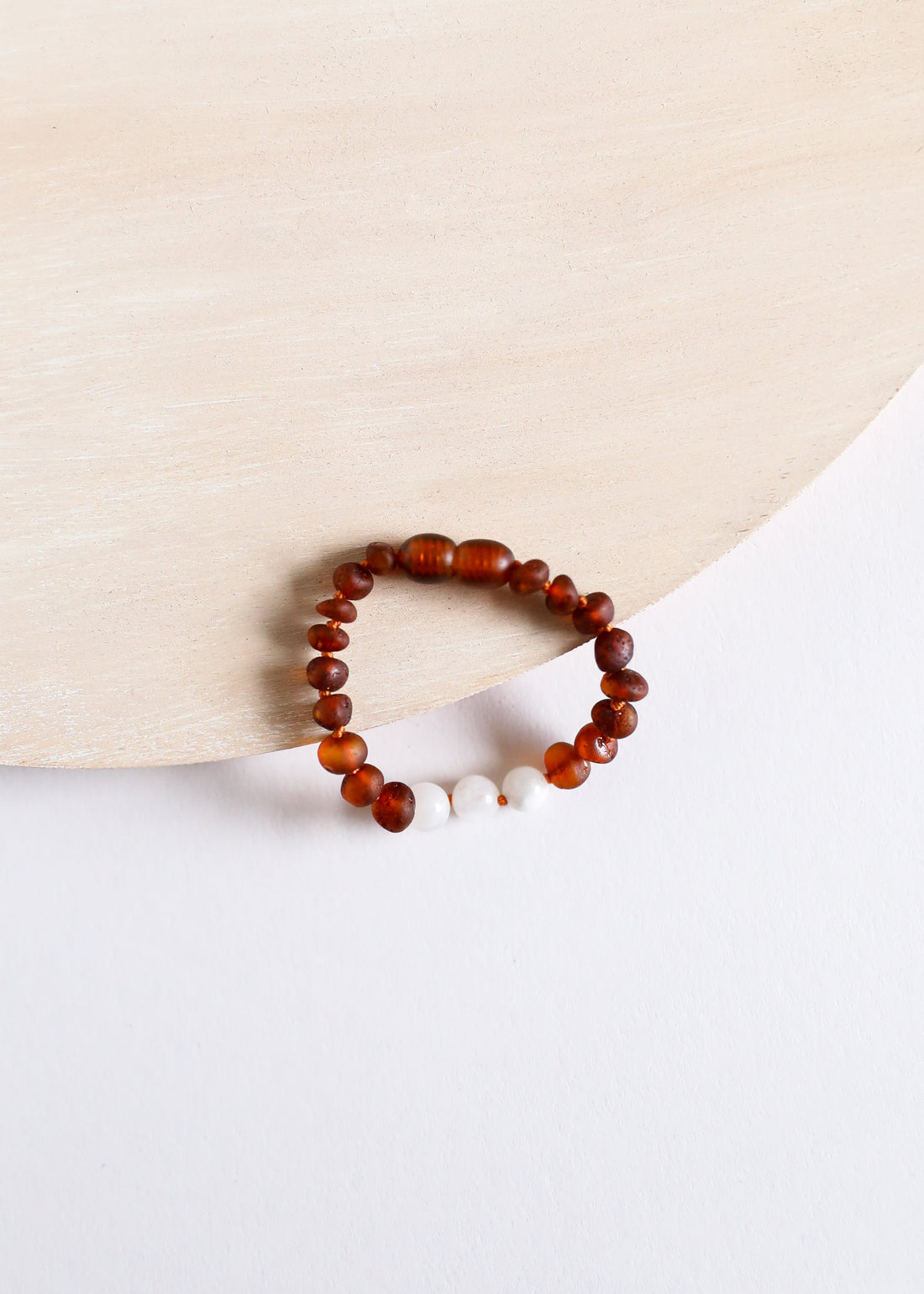 Raw Cognac Baltic Amber + Moonstone || Anklet • Bracelet by CanyonLeaf