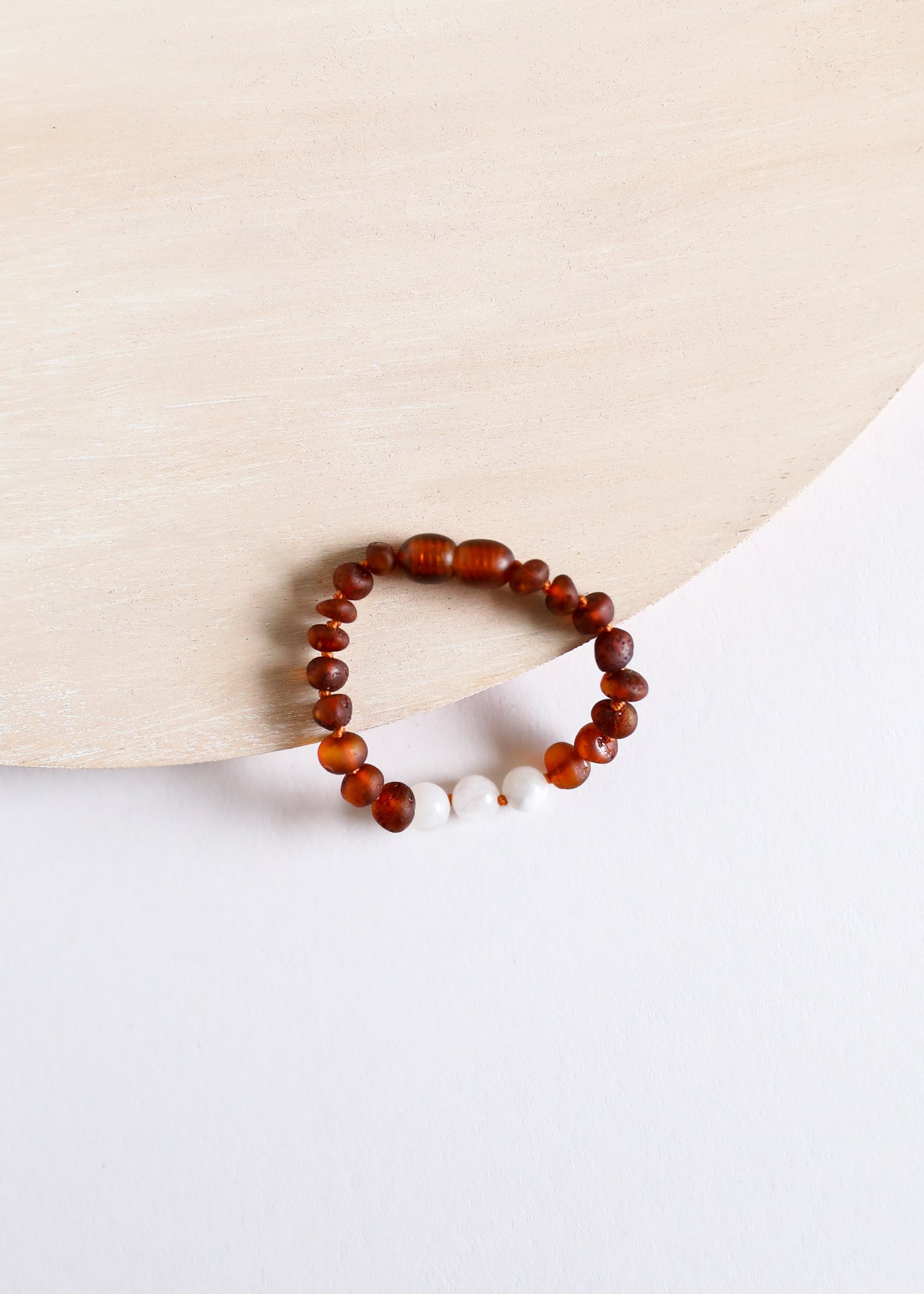 Raw Cognac Baltic Amber + Moonstone || Anklet • Bracelet by CanyonLeaf