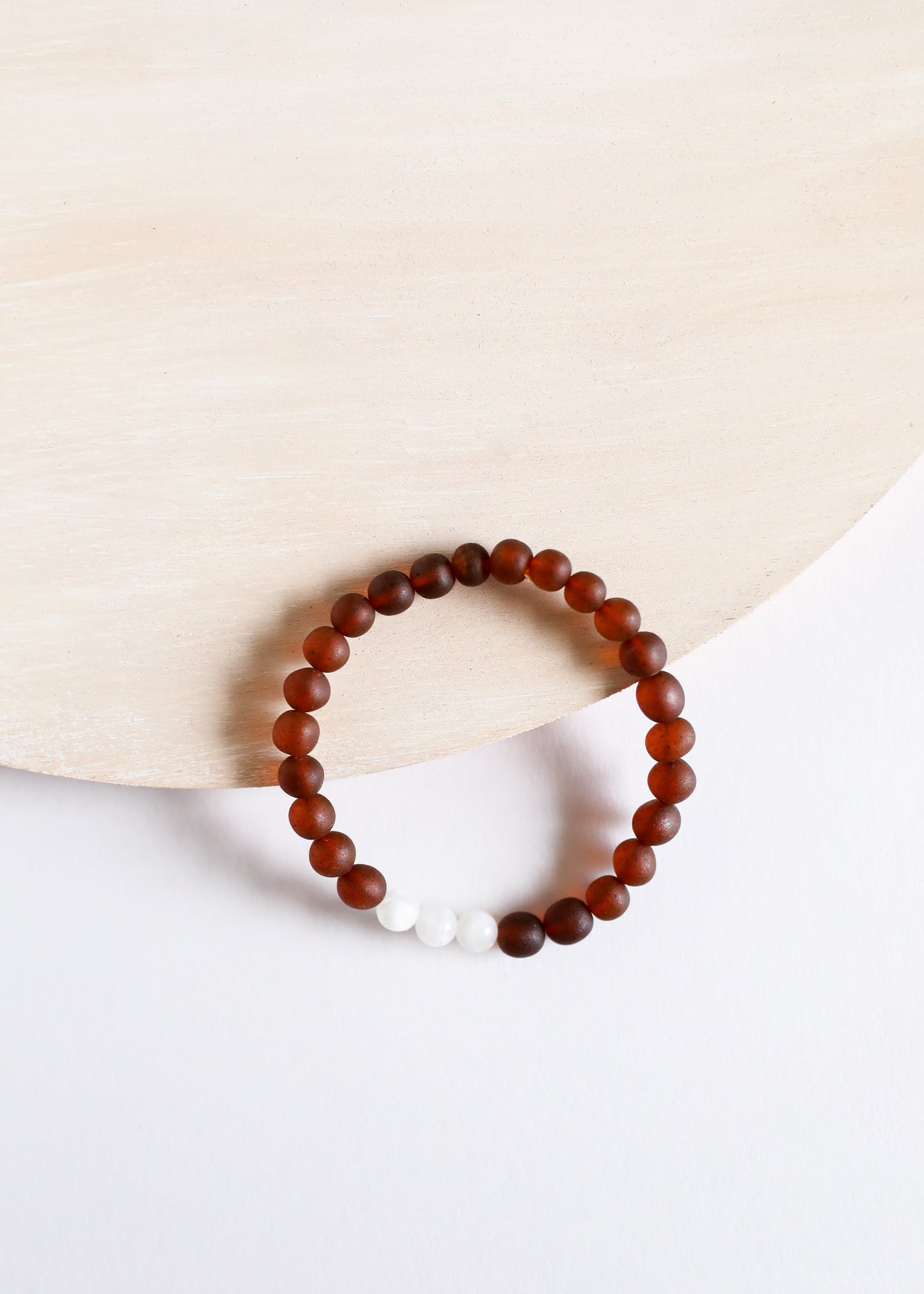 Raw Cognac Baltic Amber + Moonstone || Adult Bracelet by CanyonLeaf