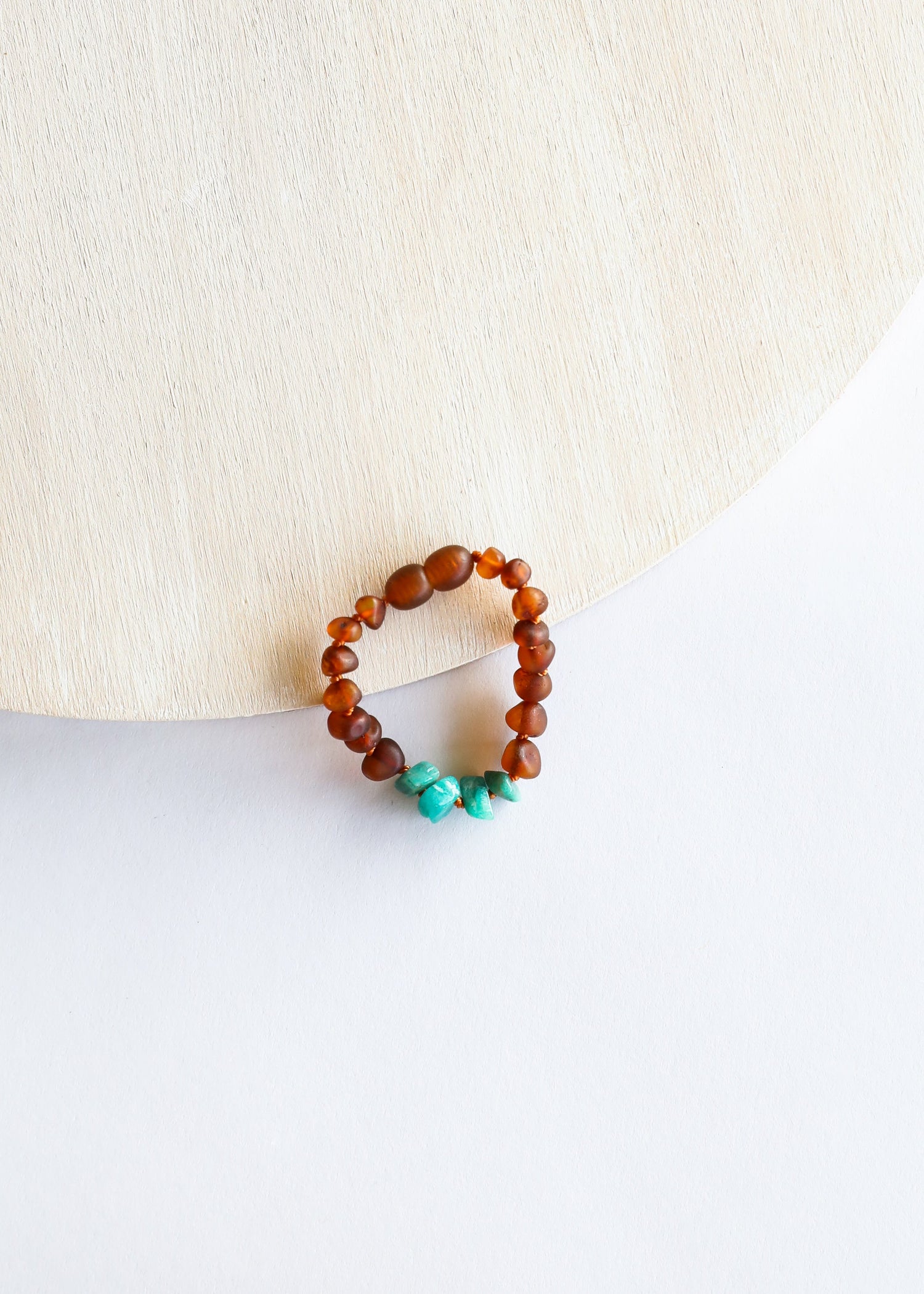 Raw Cognac Baltic Amber + Raw Amazonite || Anklet or Bracelet by CanyonLeaf