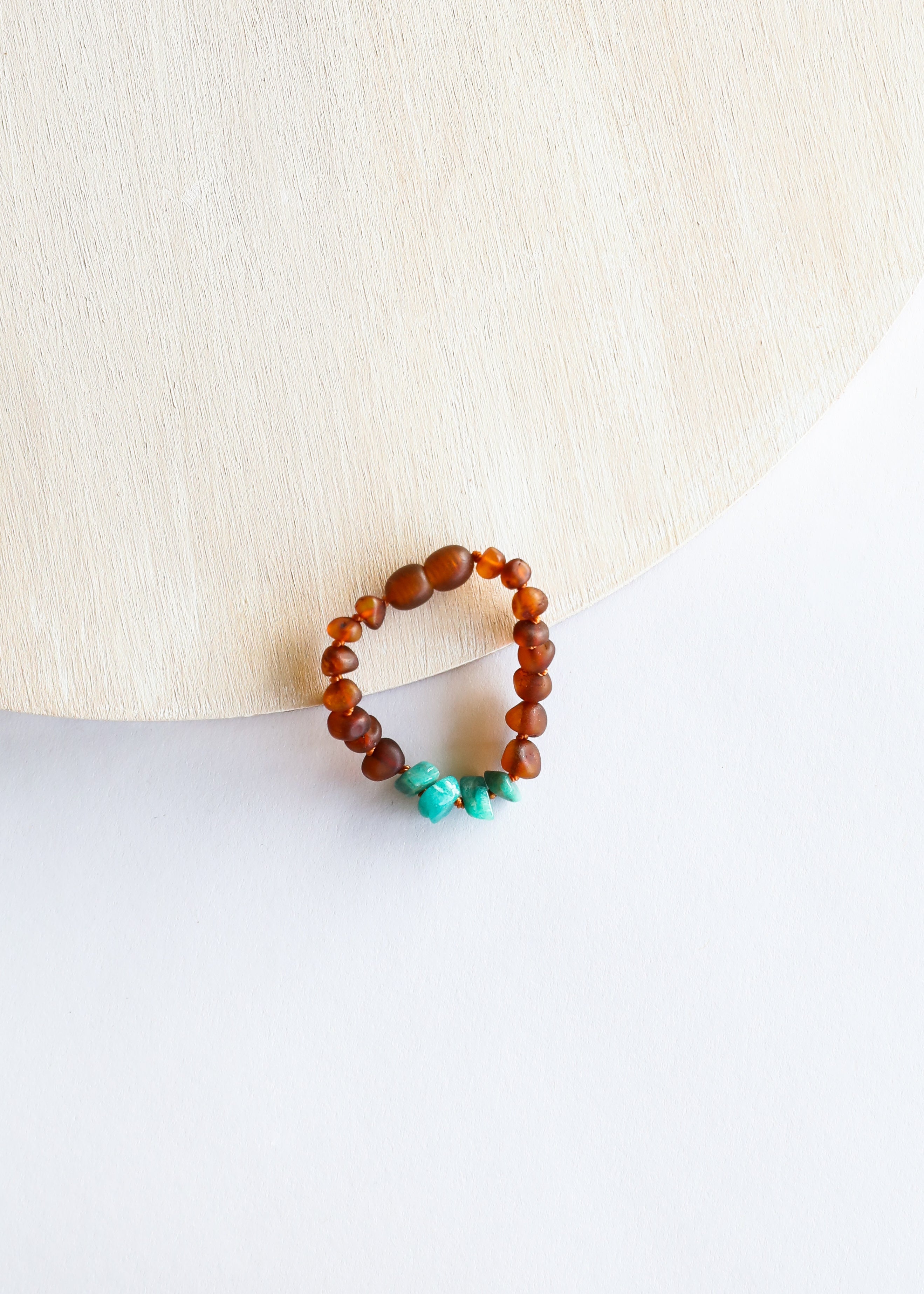 Raw Cognac Baltic Amber + Raw Amazonite || Anklet or Bracelet by CanyonLeaf
