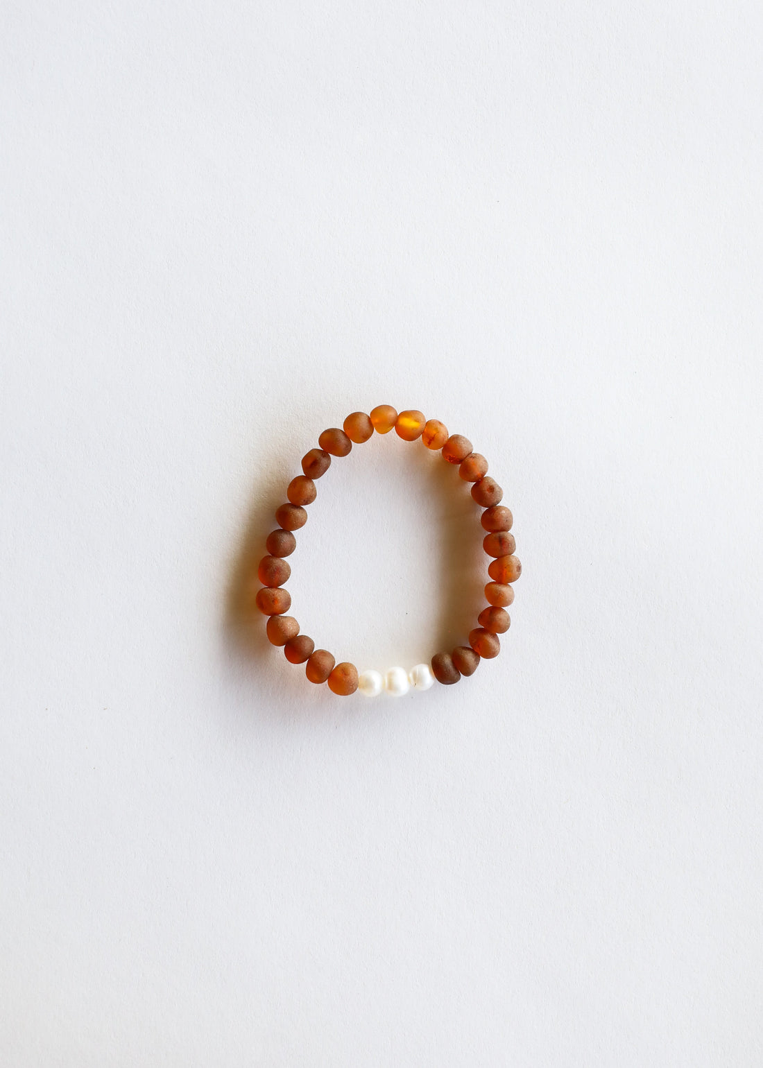 Raw Cognac Baltic Amber + Pearls || Adult Bracelet by CanyonLeaf