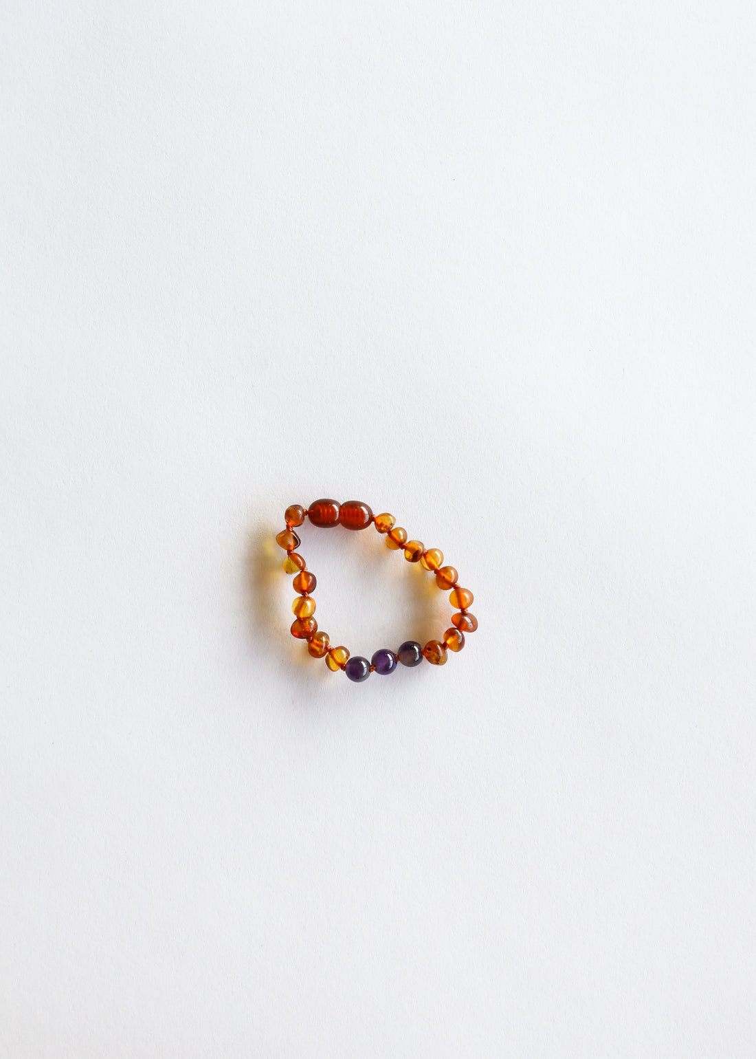 Polished Cognac Baltic Amber + Amethyst || Anklet or Bracelet by CanyonLeaf