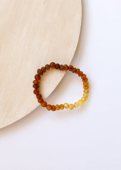 Raw Baltic Amber + Sunflower || Adult Bracelet by CanyonLeaf