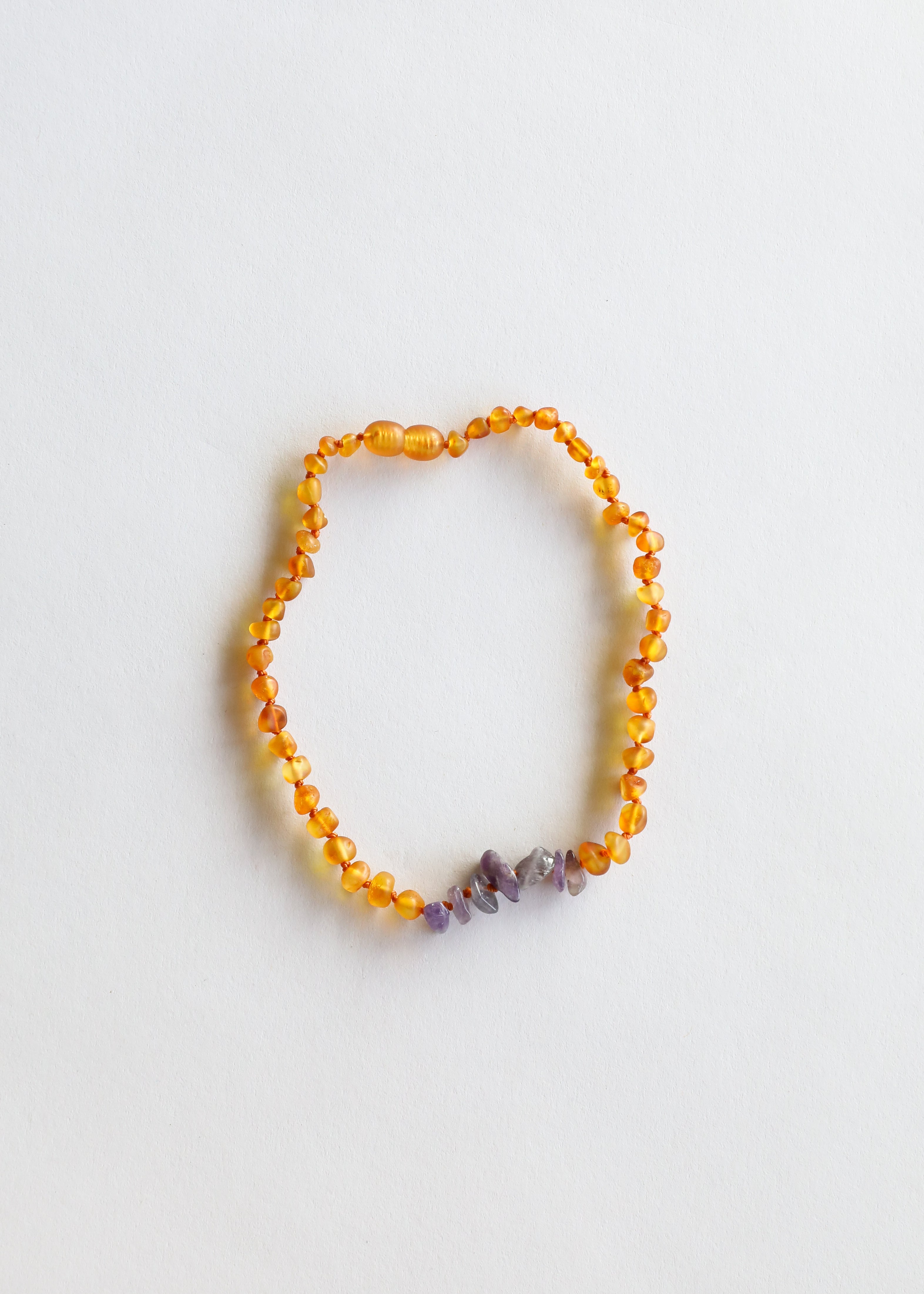 Raw Honey Baltic Amber + Raw Amethyst || Necklace by CanyonLeaf