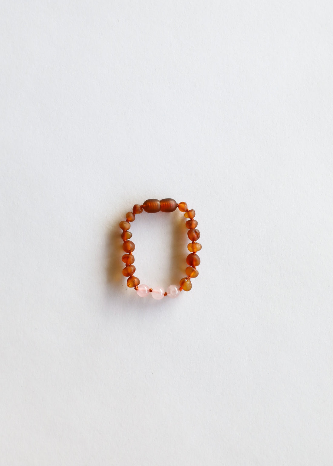 Raw Cognac Baltic Amber + Rose Quartz || Anklet or Bracelet by CanyonLeaf