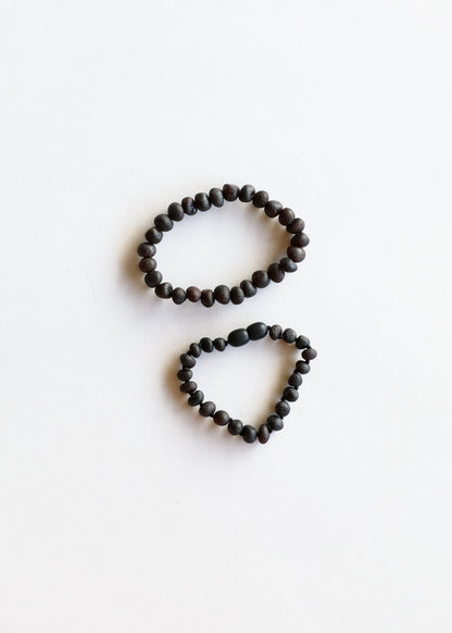 Raw Black Baltic Sea Amber || Anklet or Bracelet by CanyonLeaf