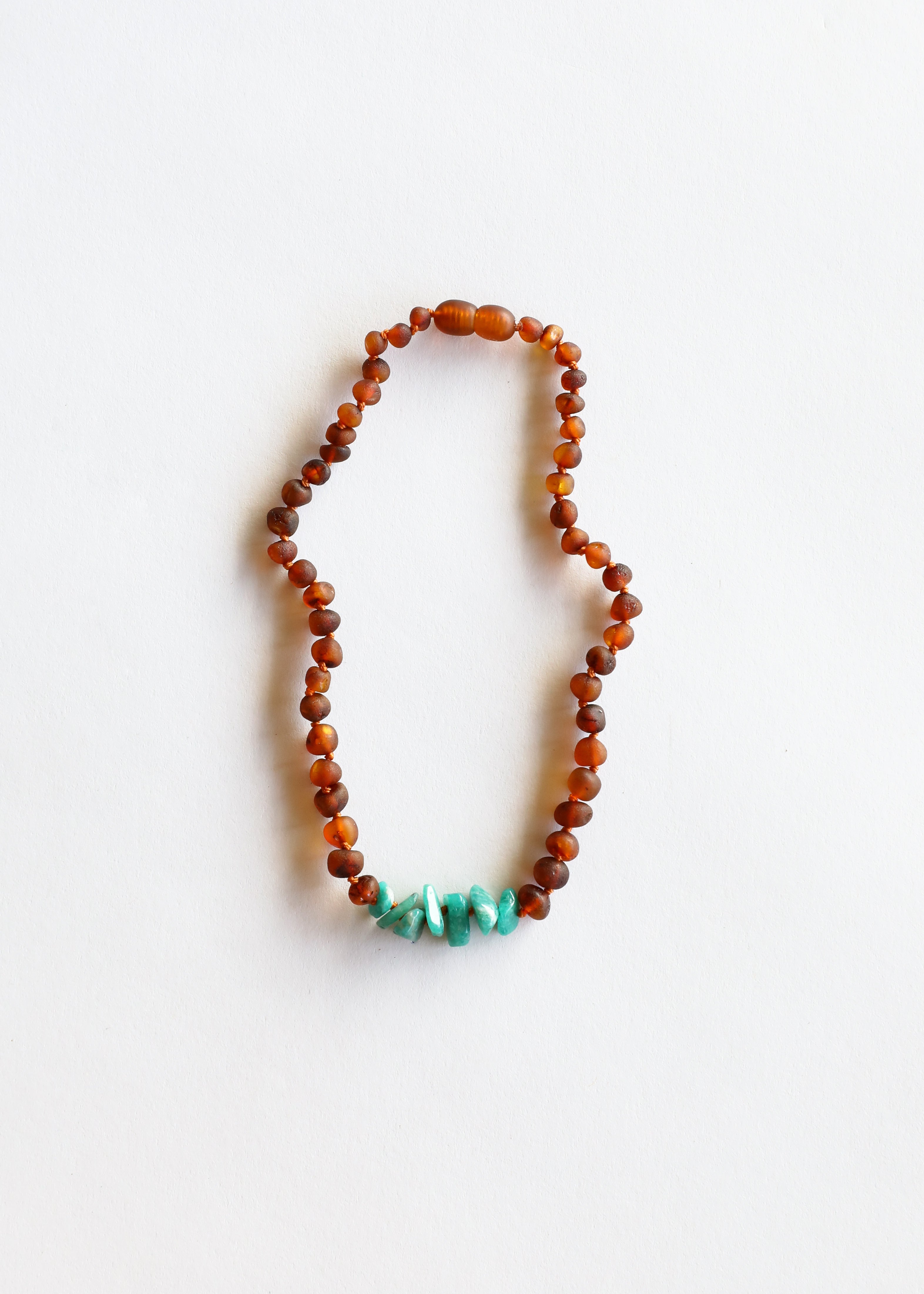 Raw Cognac Baltic Amber + Raw Amazonite || Necklace by CanyonLeaf