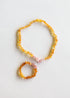 Raw Honey Baltic Amber + Raw Rose Quartz || Kids Set by CanyonLeaf