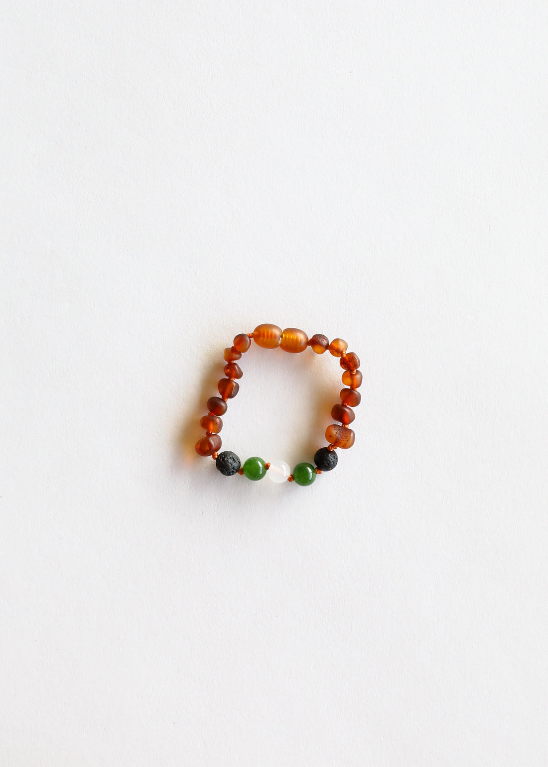 Raw Cognac Baltic Amber || Lava + Jade + Agate || Anklet or Bracelet by CanyonLeaf