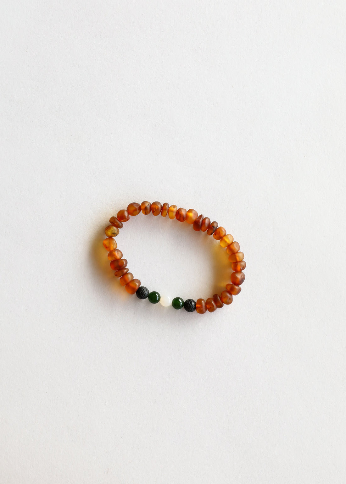 Raw Cognac Baltic Amber || Lava + Jade + Agate || Adult Bracelet by CanyonLeaf