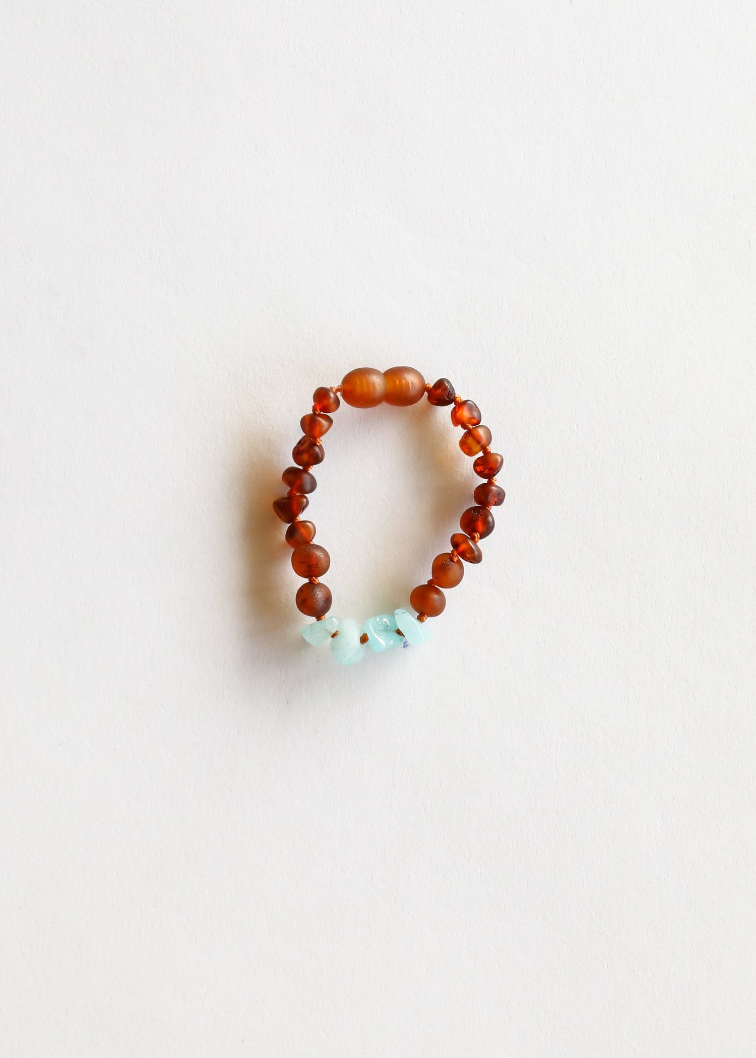 Raw Cognac Baltic Amber + Aquamarine || Anklet or Bracelet by CanyonLeaf