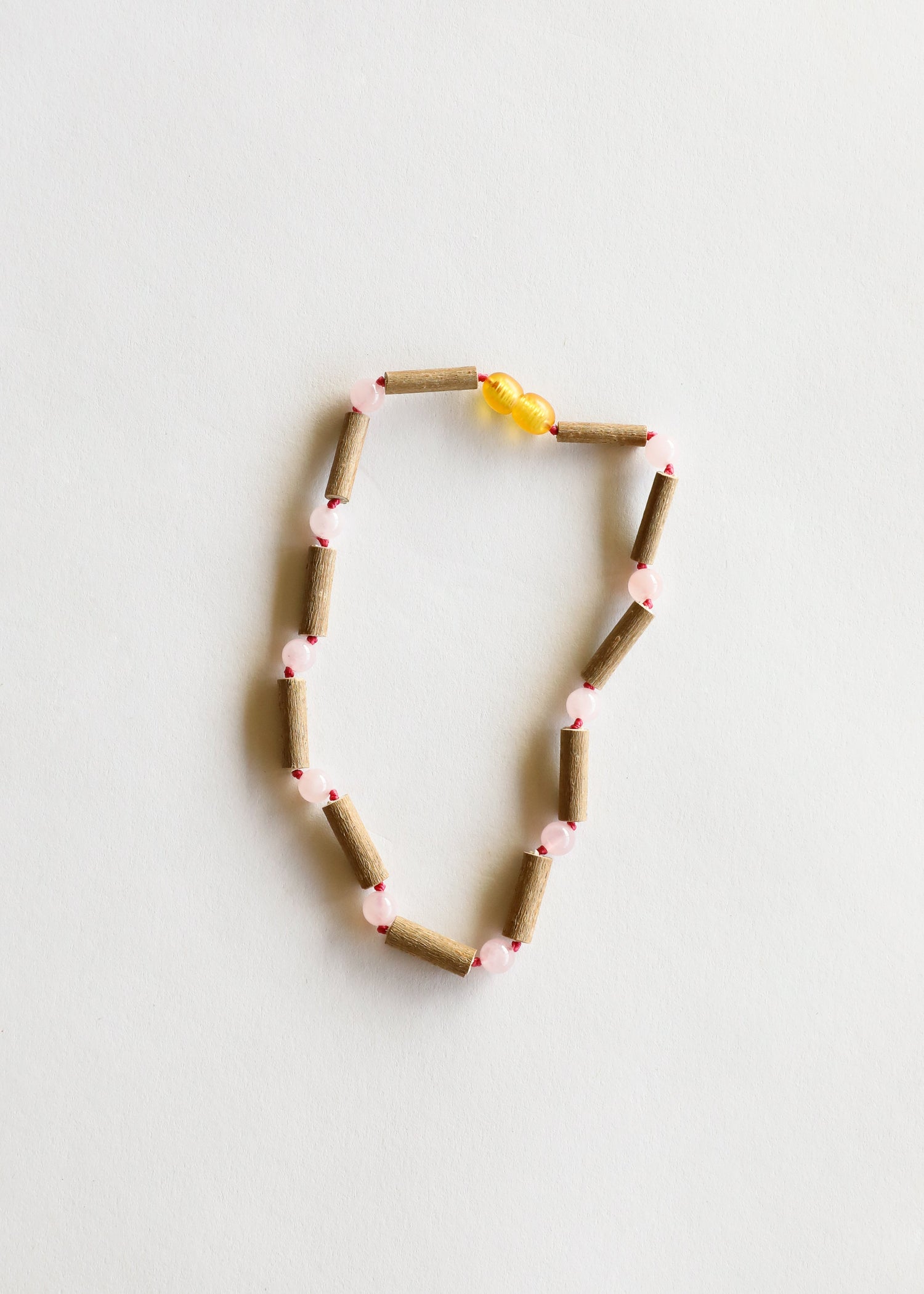 Hazelwood + Rose Quartz || Beaded Necklace by CanyonLeaf