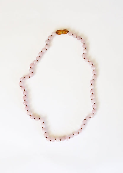Pure Gemstone + Natural Rose Quartz || Beaded Necklace by CanyonLeaf
