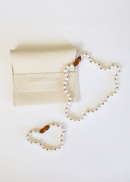 Pure Gemstone + Pearl || Necklace and Bracelet || Gift Set by CanyonLeaf