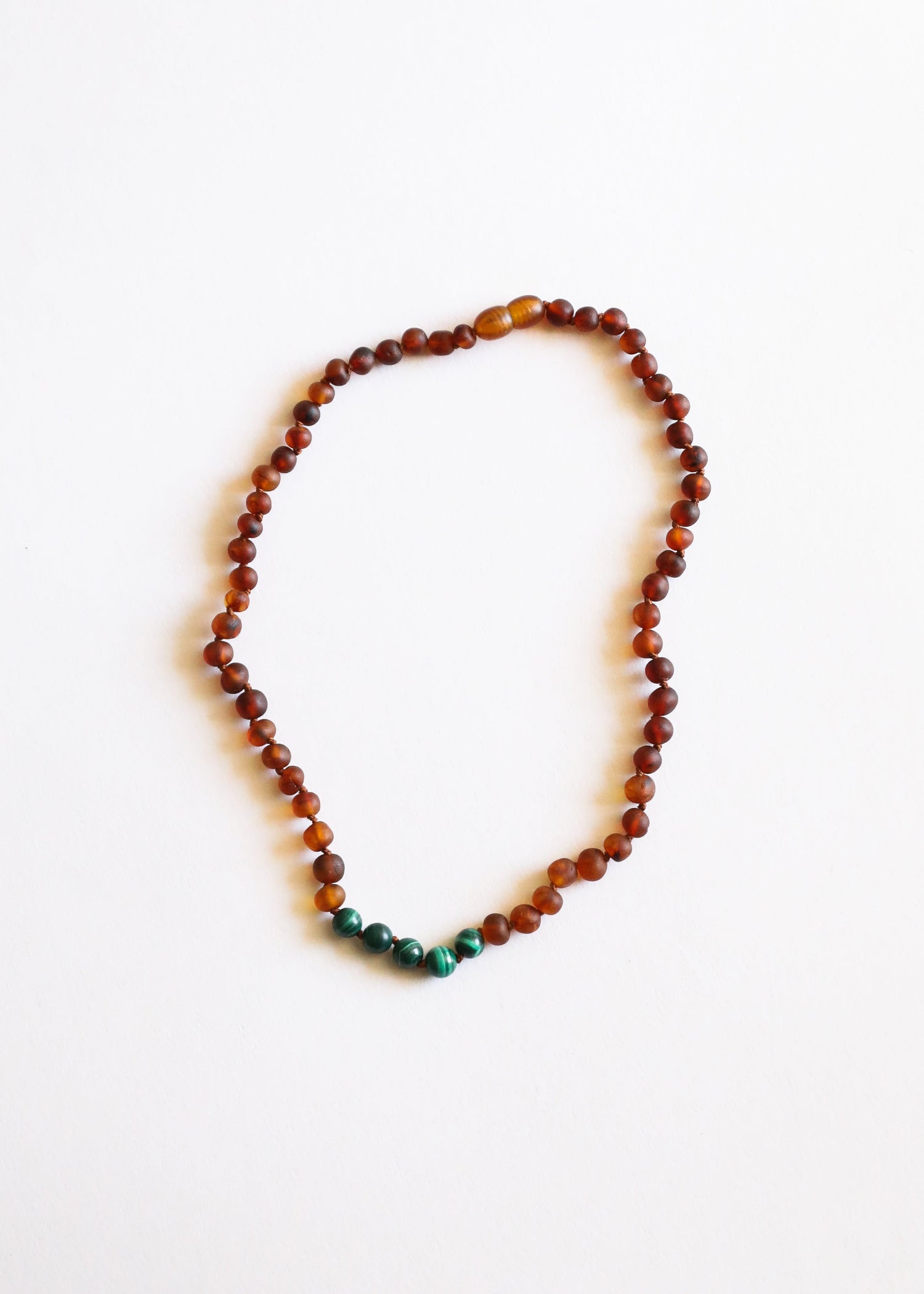 Raw Cognac Baltic Amber + Malachite || Necklace Set by CanyonLeaf