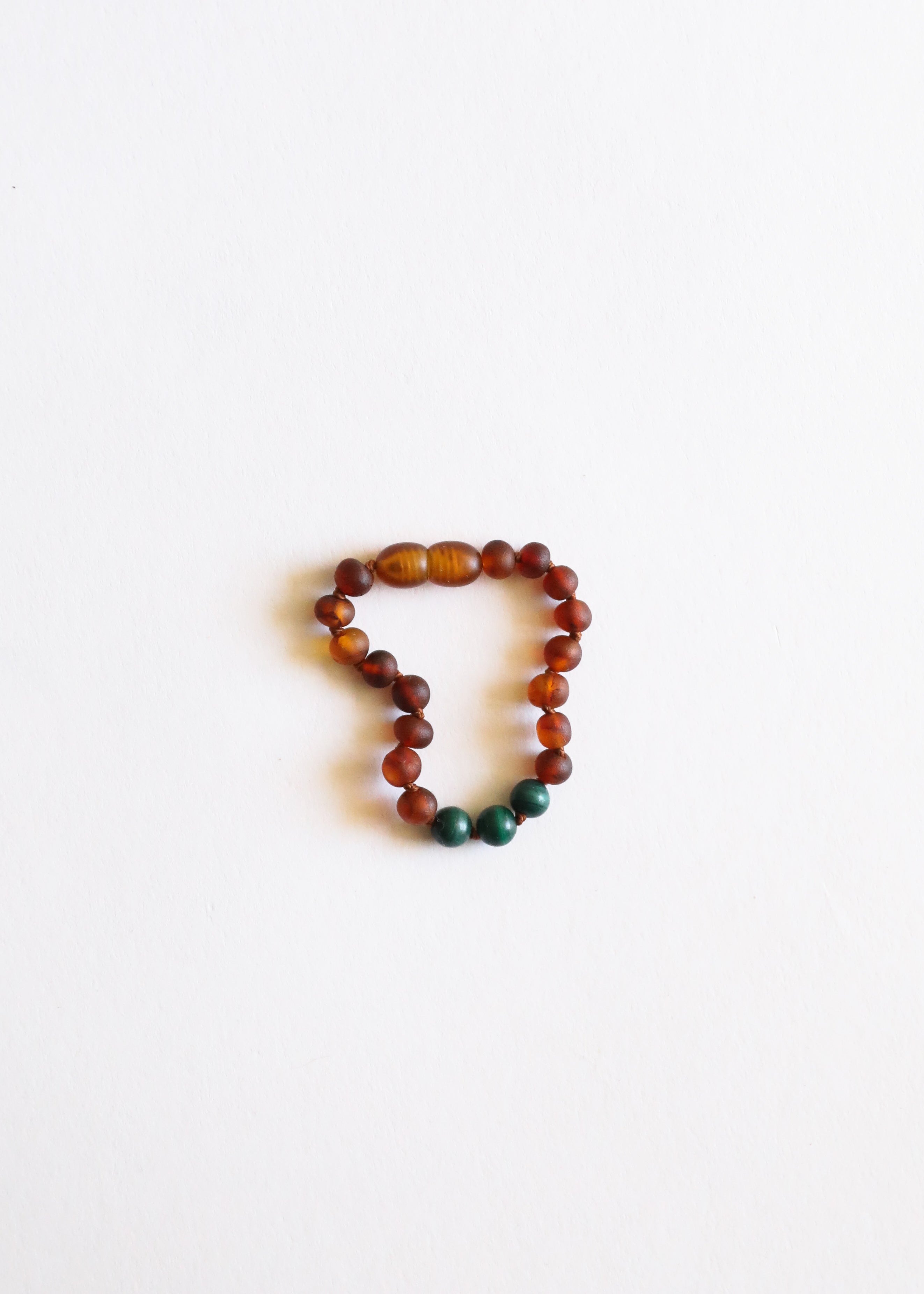 Raw Cognac Baltic Amber + Malachite || Anklet or Bracelet by CanyonLeaf