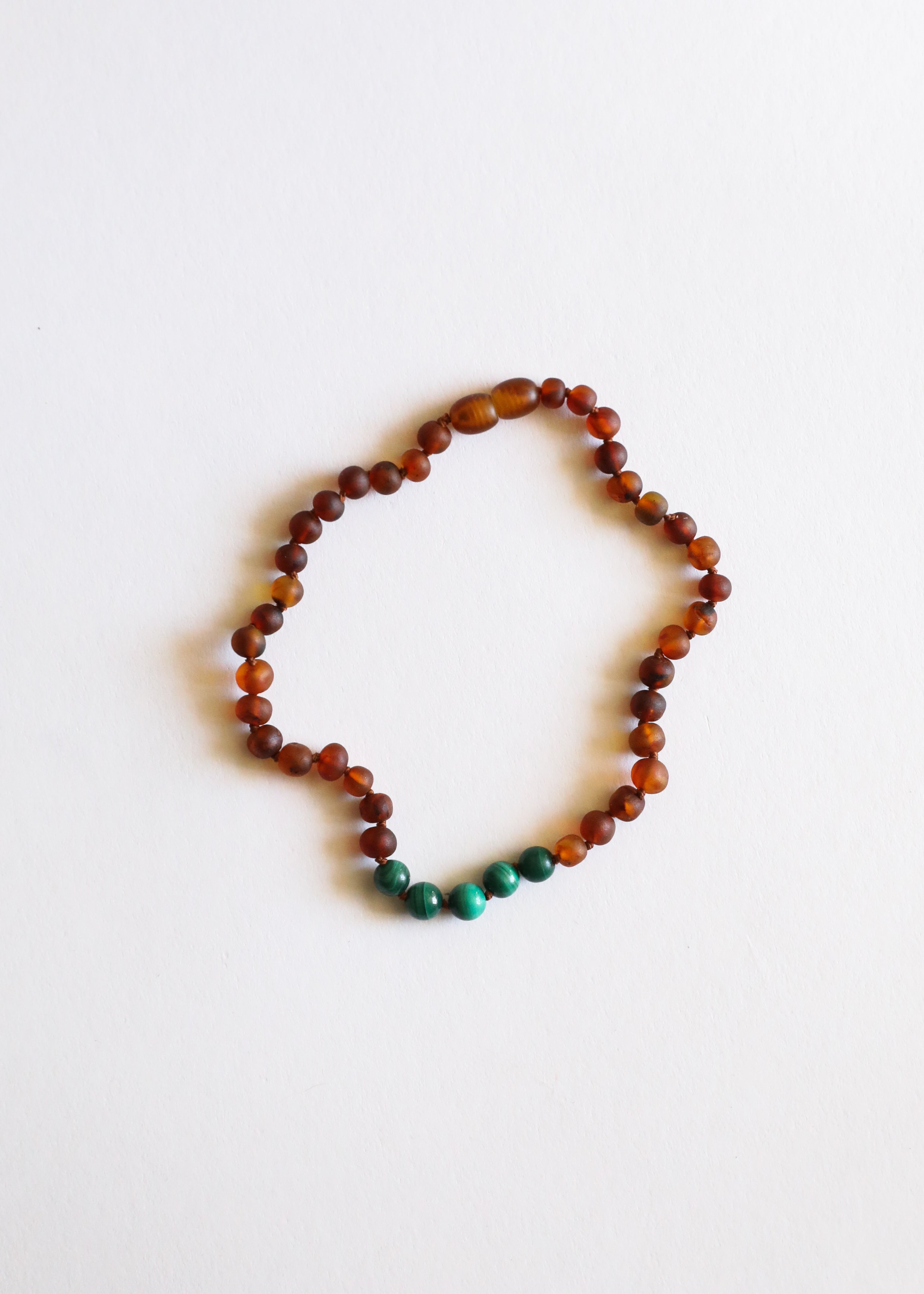 Raw Cognac Baltic Amber + Malachite || Necklace Set by CanyonLeaf